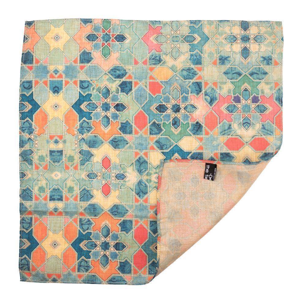 Multicolor Geometric Pocket Square for Men