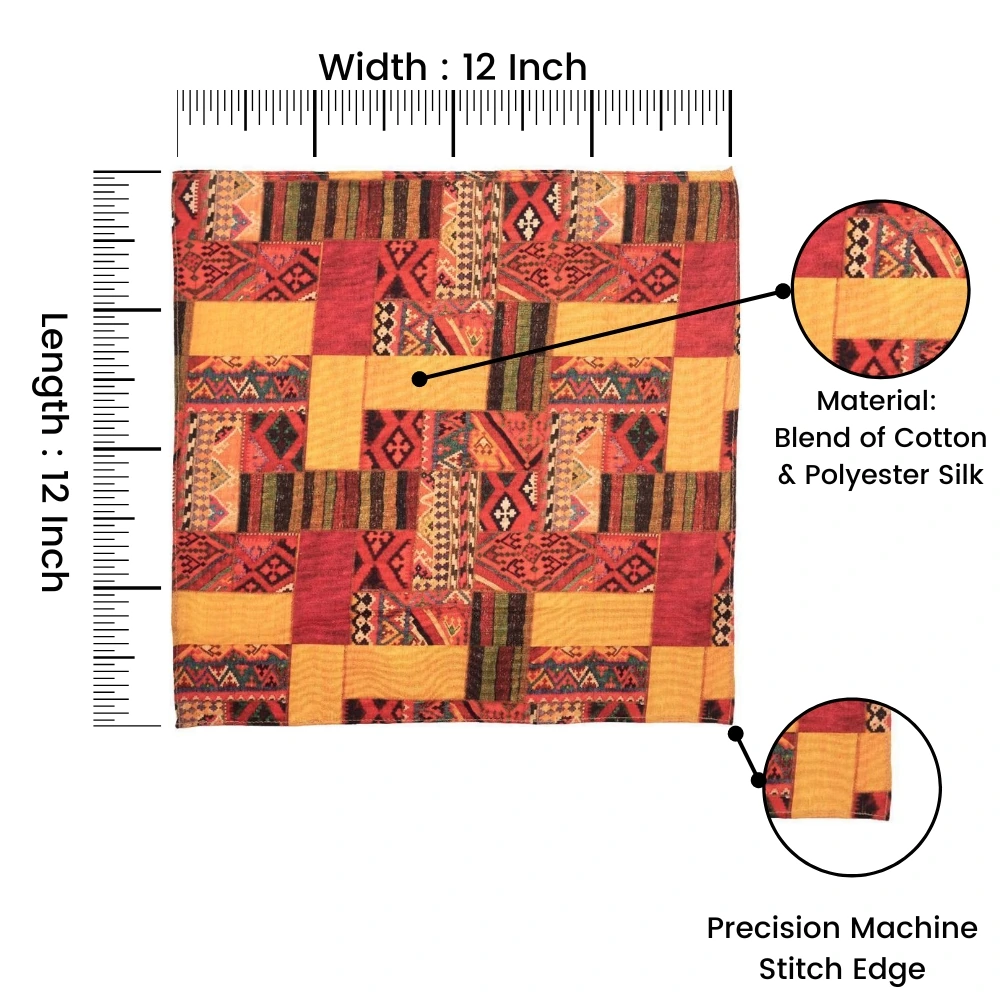 Multicolor Geometric Pocket Square for Men