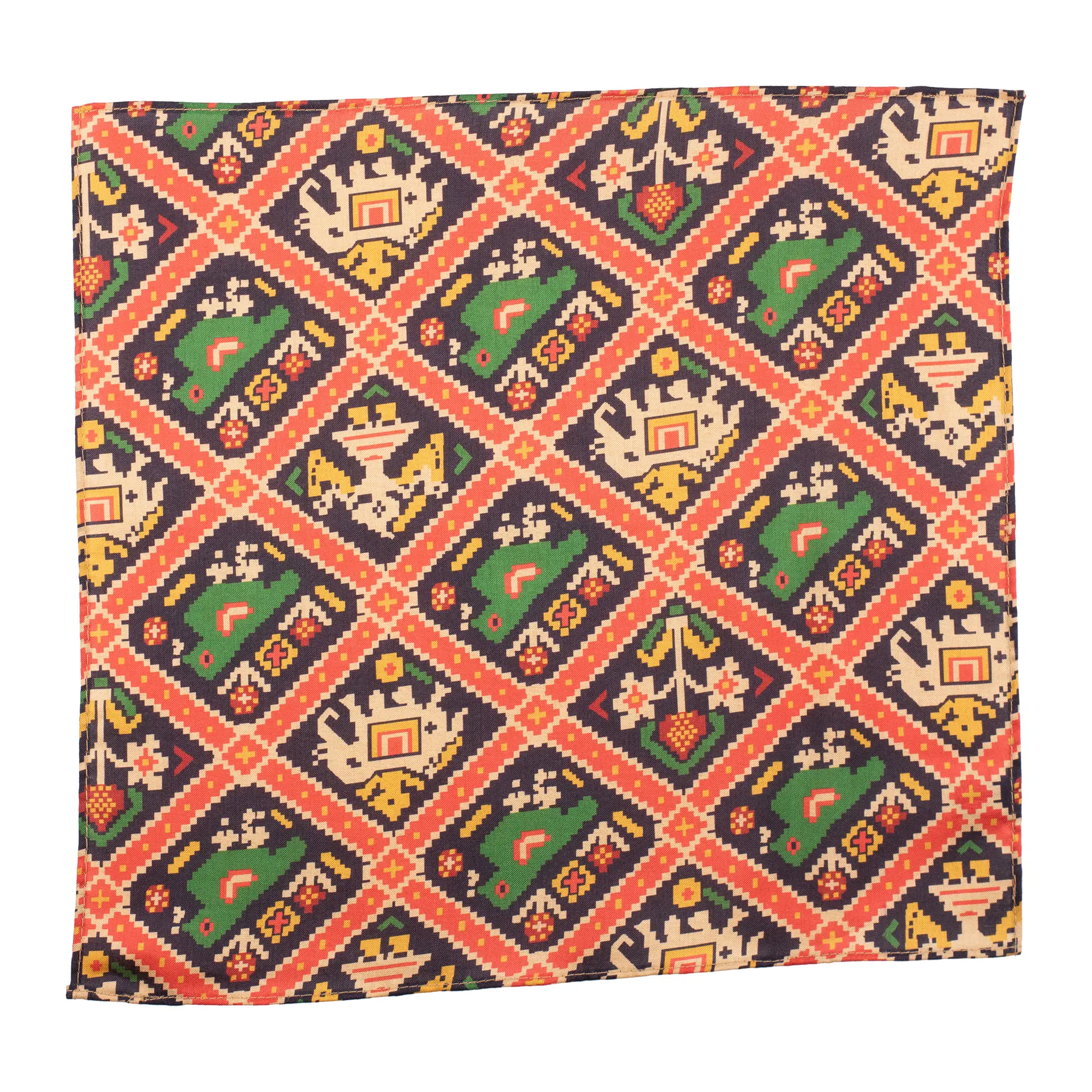 Multicolor Geometric Pocket Square for Men