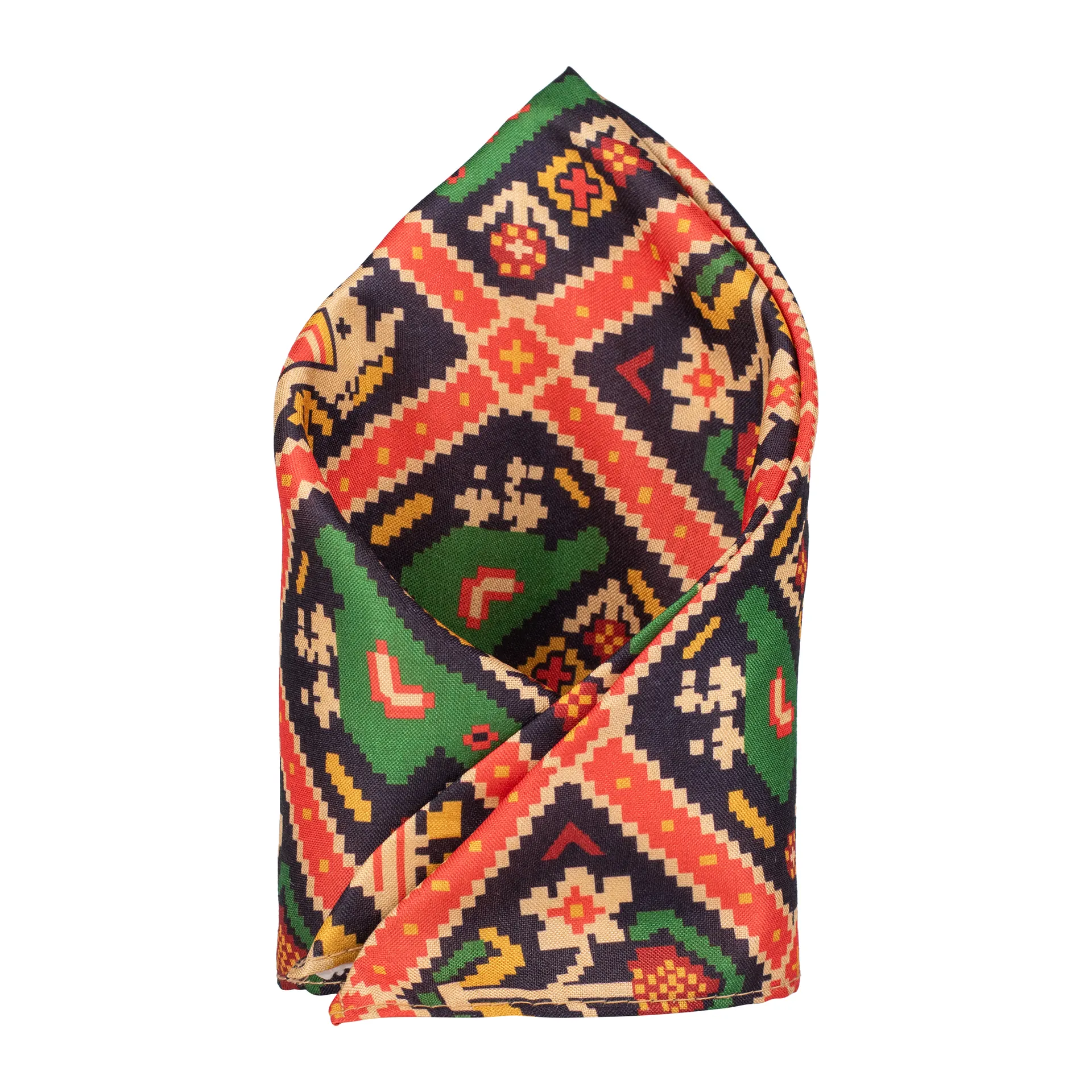 Multicolor Geometric Pocket Square for Men