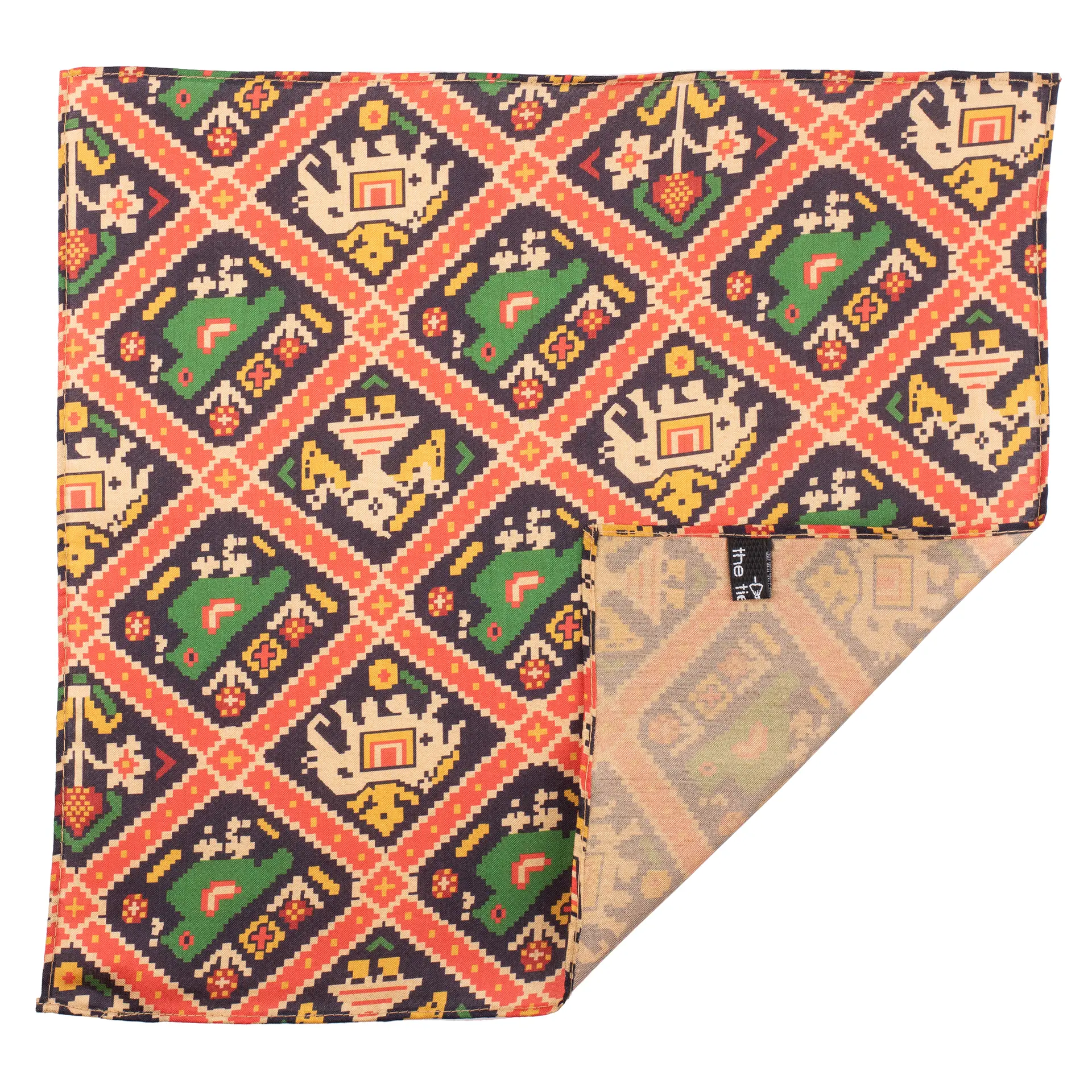 Multicolor Geometric Pocket Square for Men