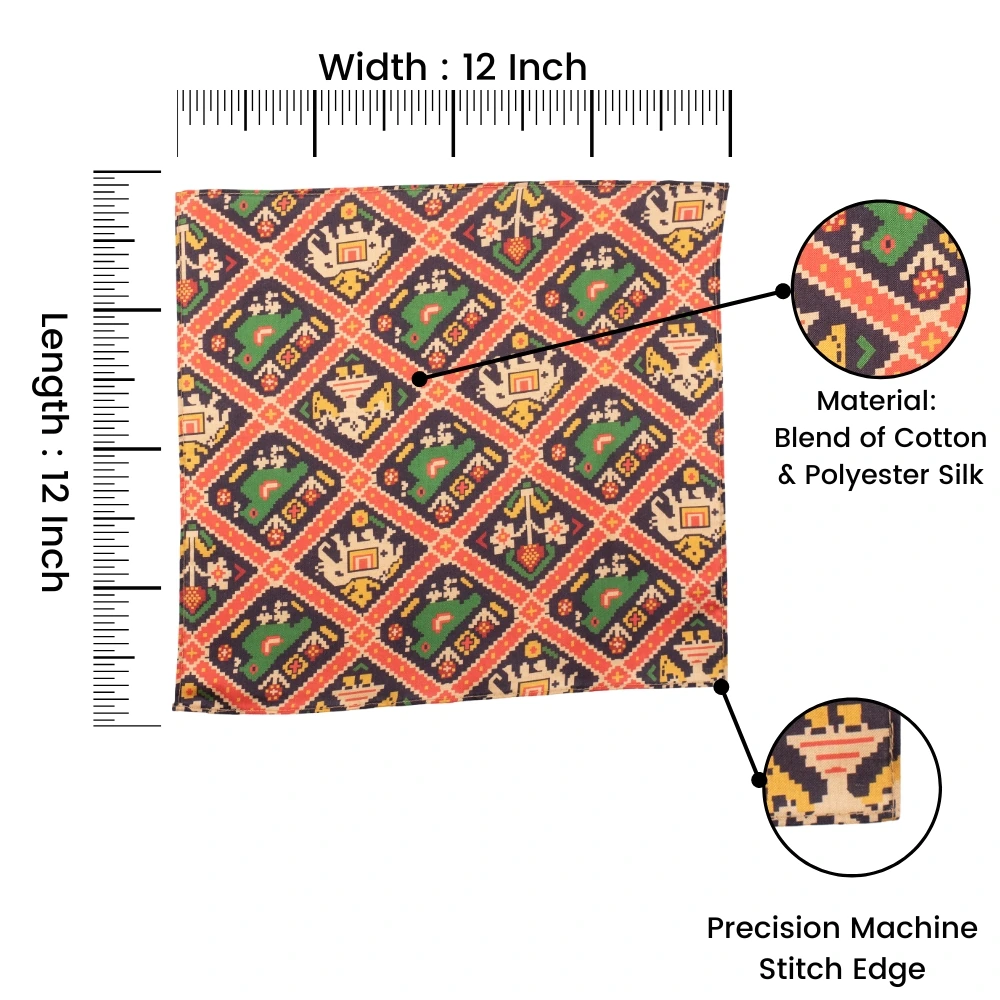 Multicolor Geometric Pocket Square for Men