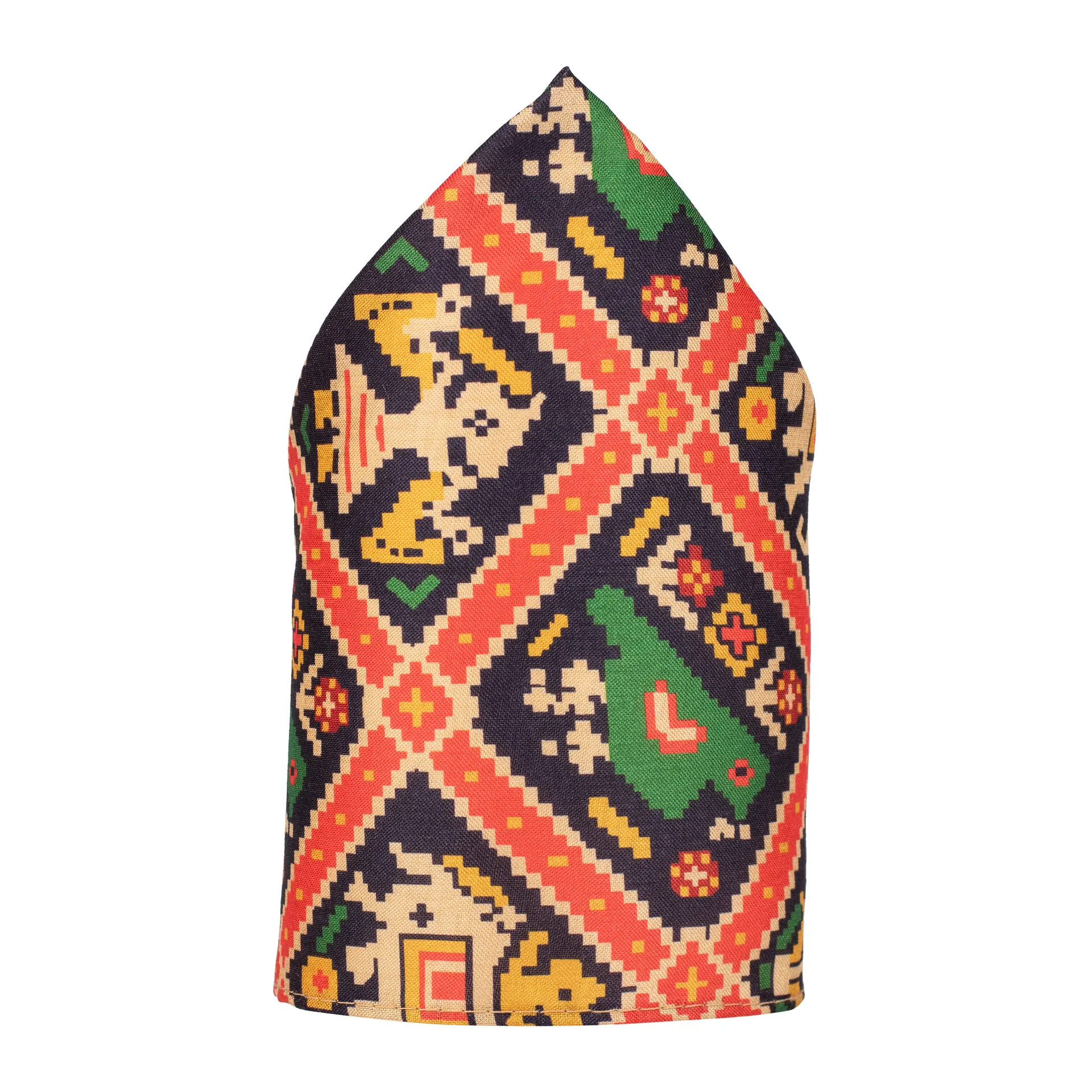 Multicolor Geometric Pocket Square for Men