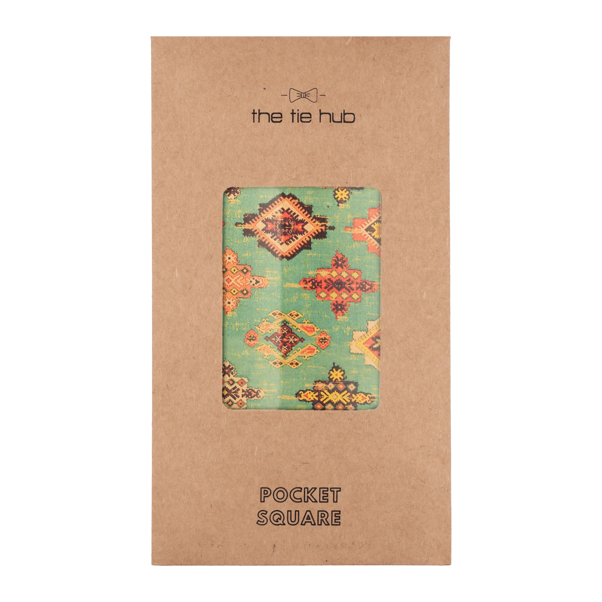 Green Geometric Pocket Square for Men