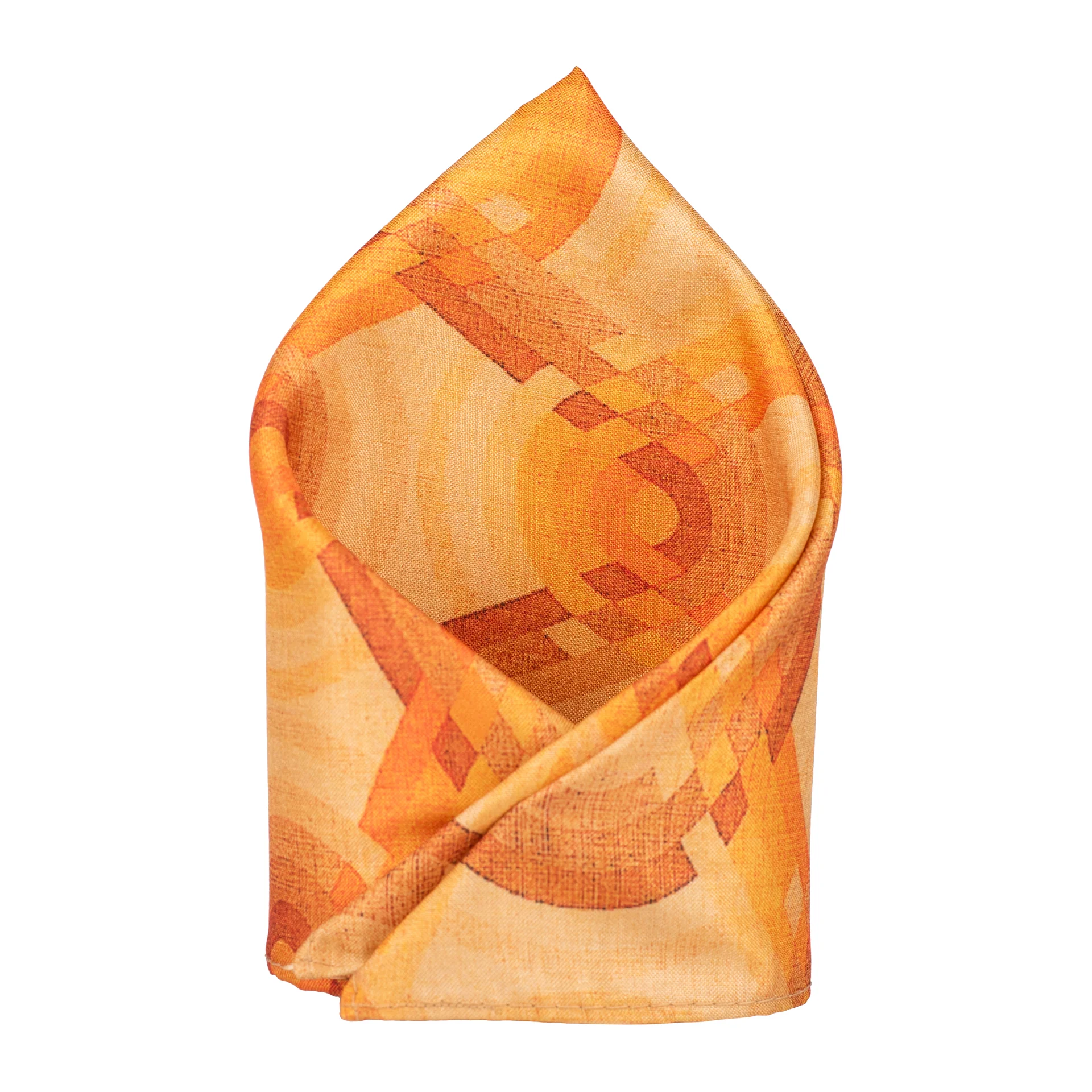 Yellow Geometric Pocket Square for Men