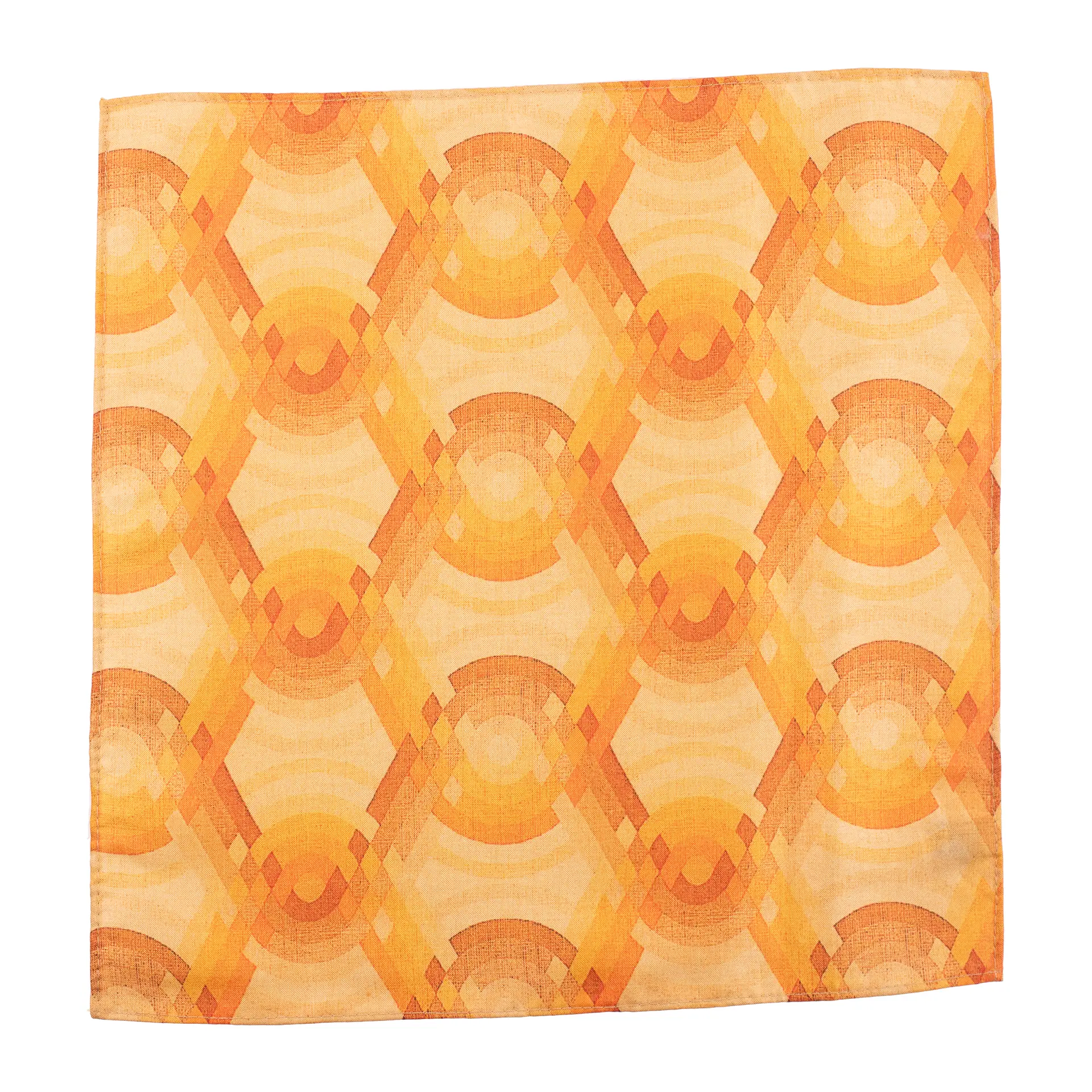 Yellow Geometric Pocket Square for Men