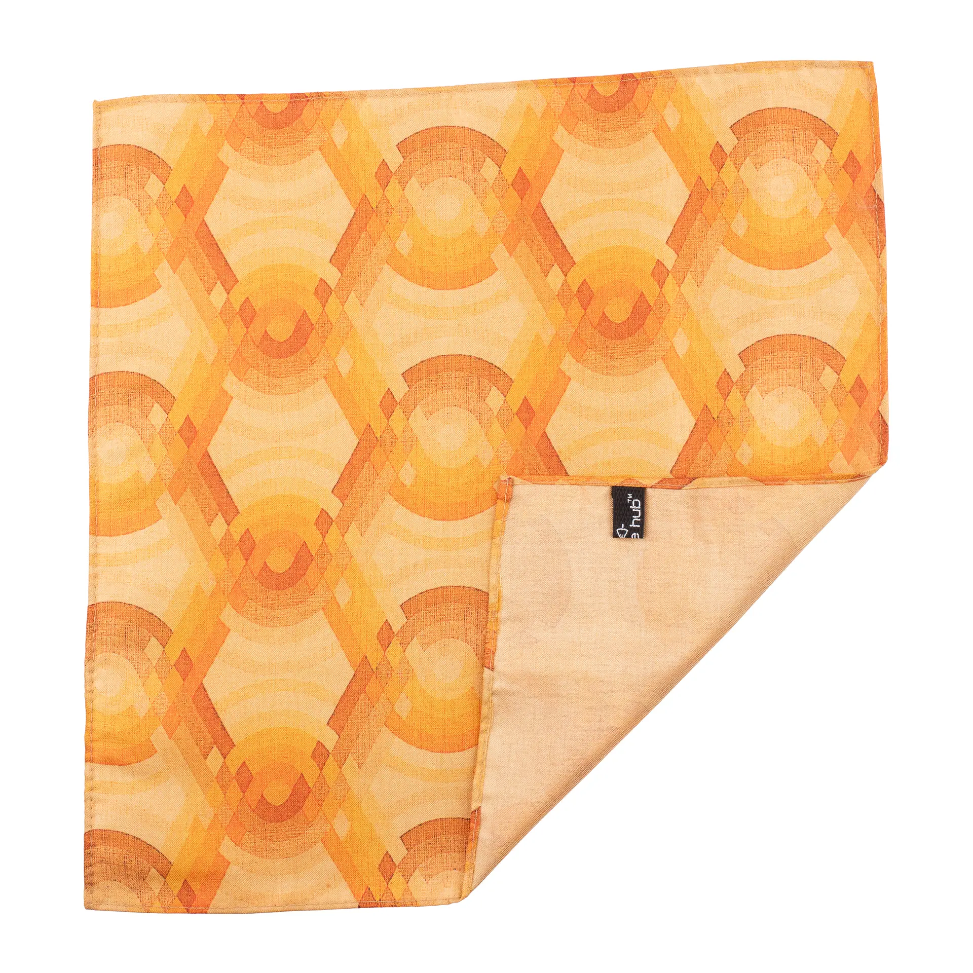 Yellow Geometric Pocket Square for Men