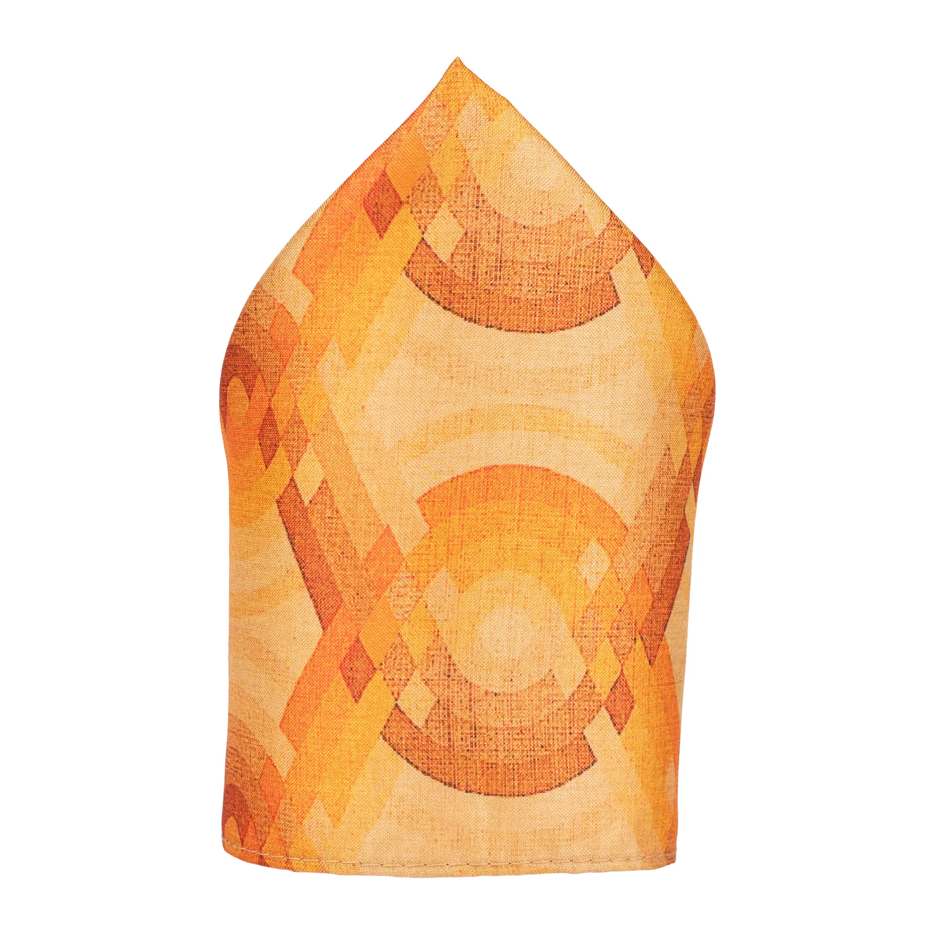 Yellow Geometric Pocket Square for Men