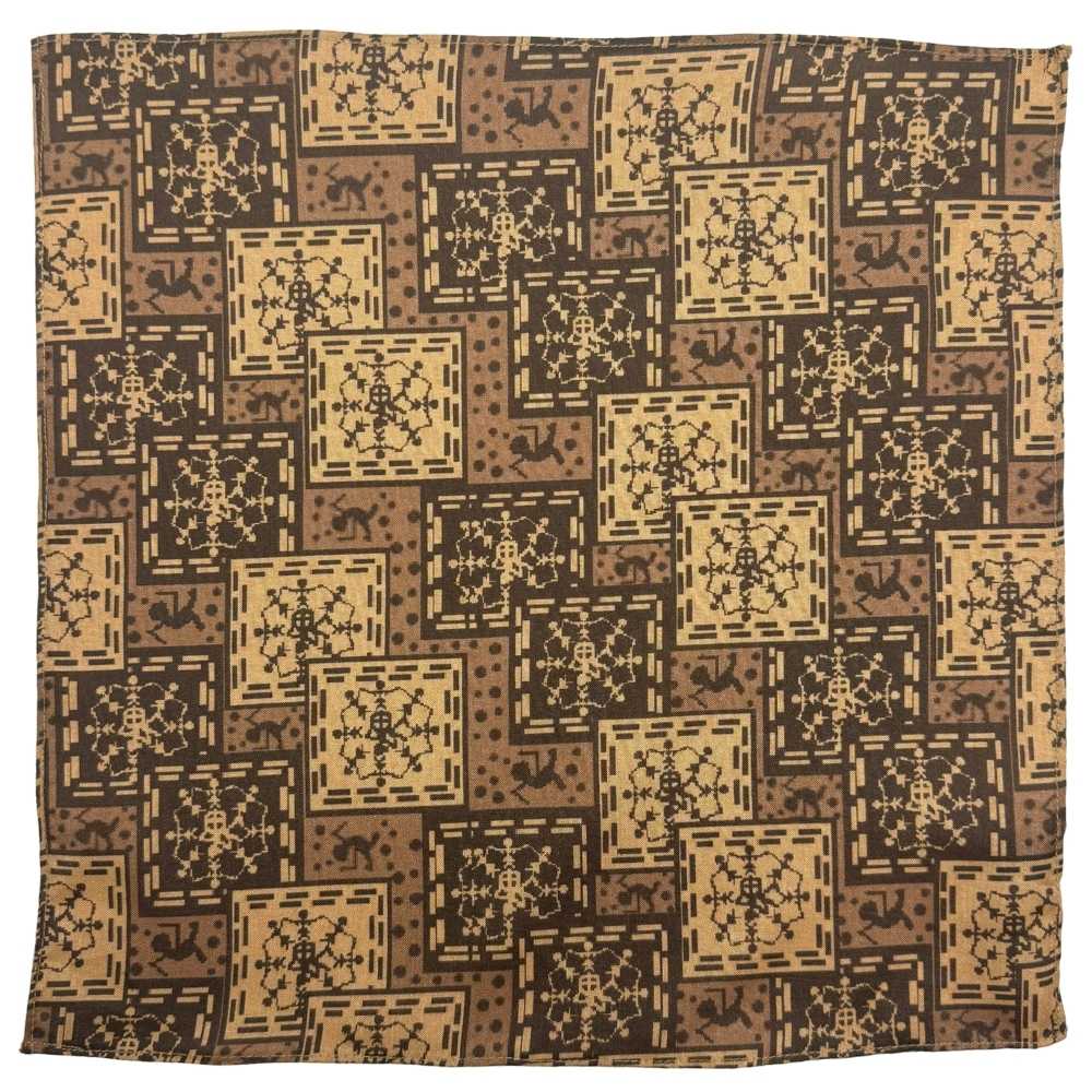 Brown Geometric Pocket Square for Men