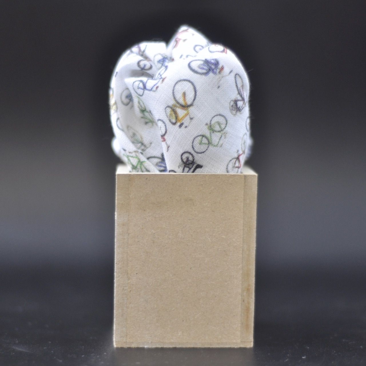 White Geometric Pocket Square for Men