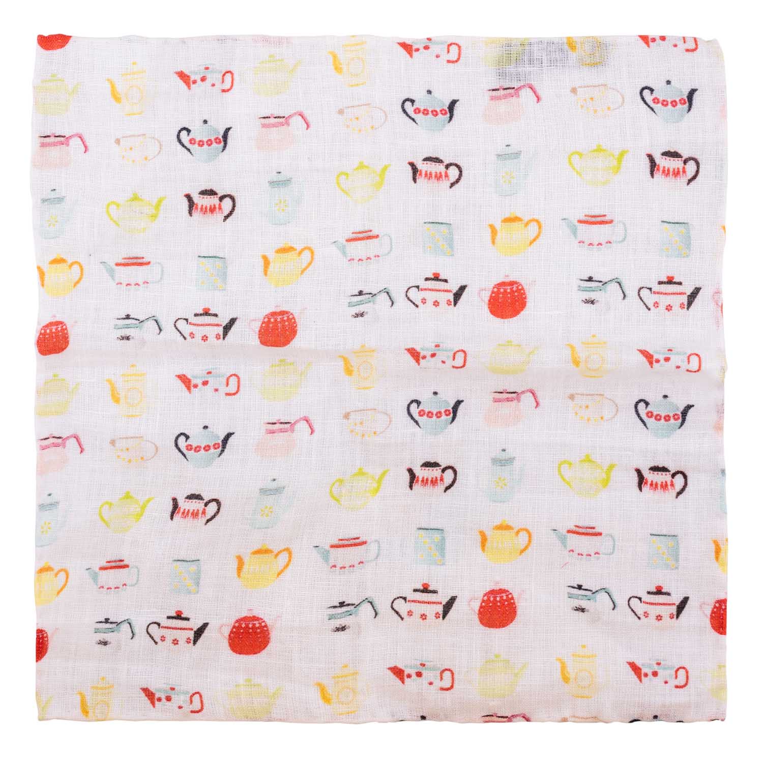 White Geometric Pocket Square for Men