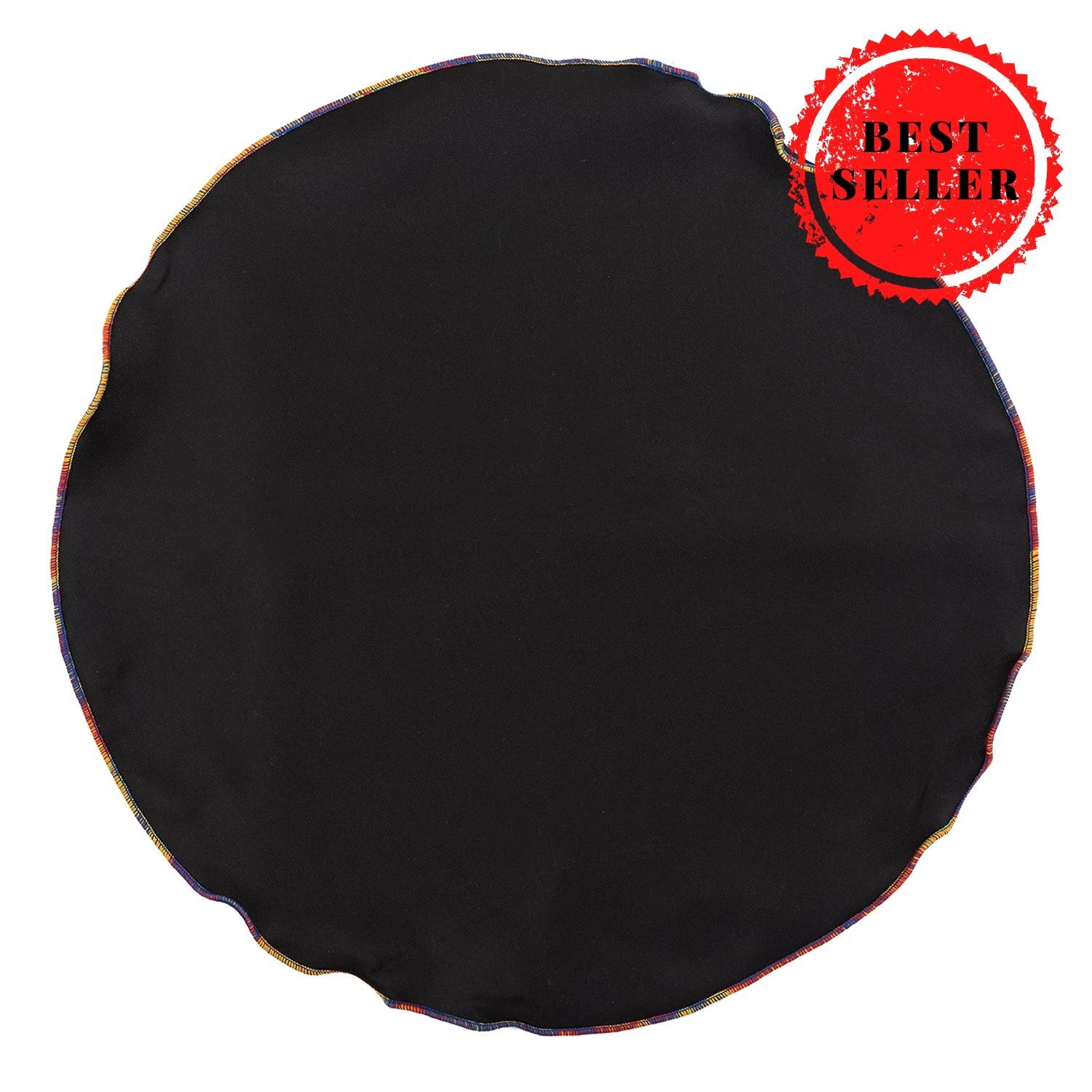 Black Italian Silk Pocket Square for Men