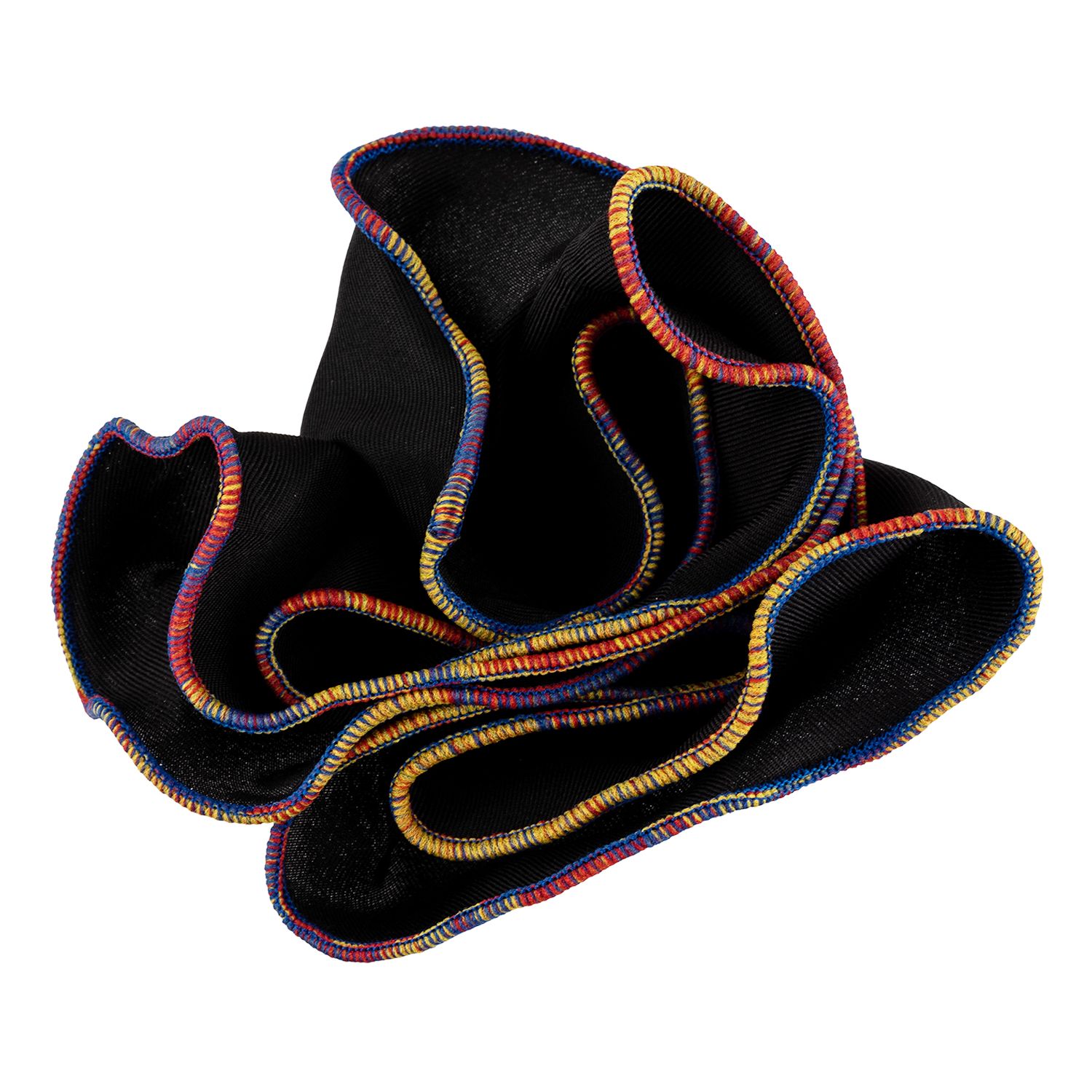 Black Italian Silk Pocket Square for Men
