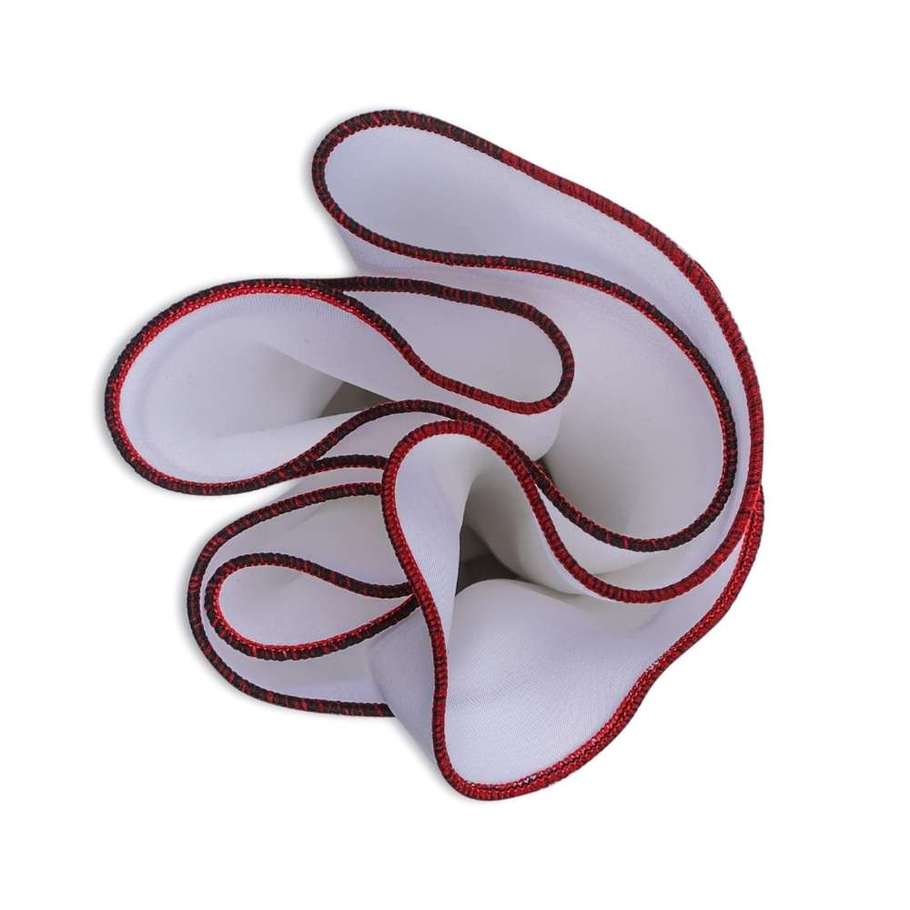 White Italian Silk Pocket Square for Men