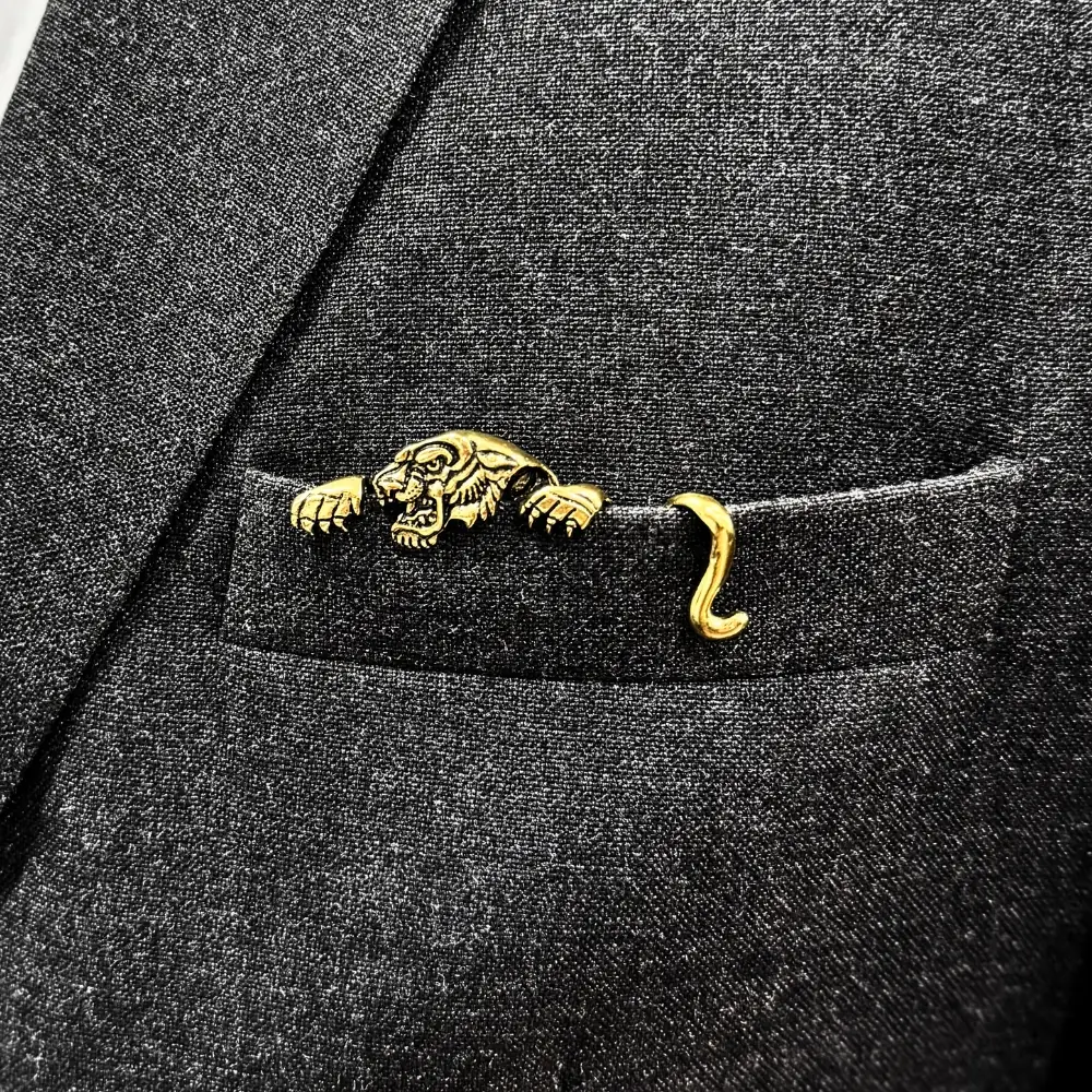 Gold Pocket Square Brooch for Men