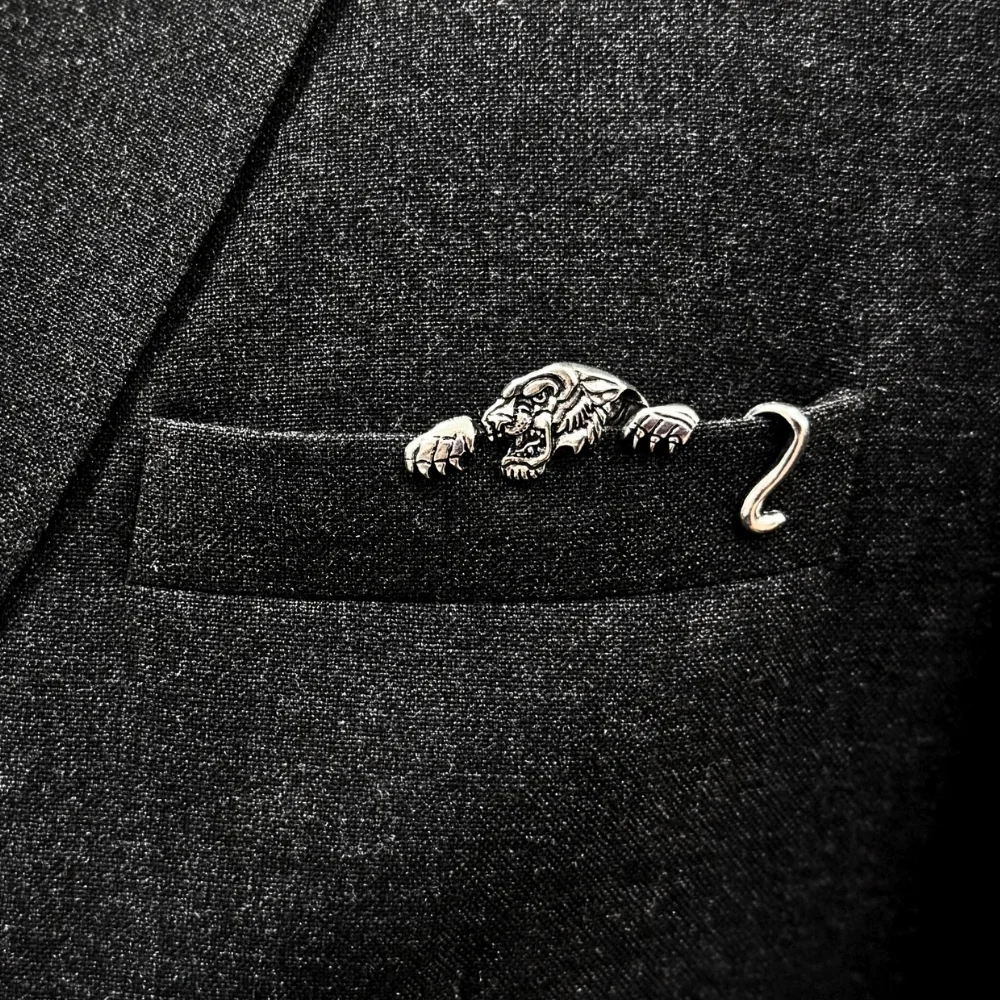Silver Pocket Square Brooch for Men