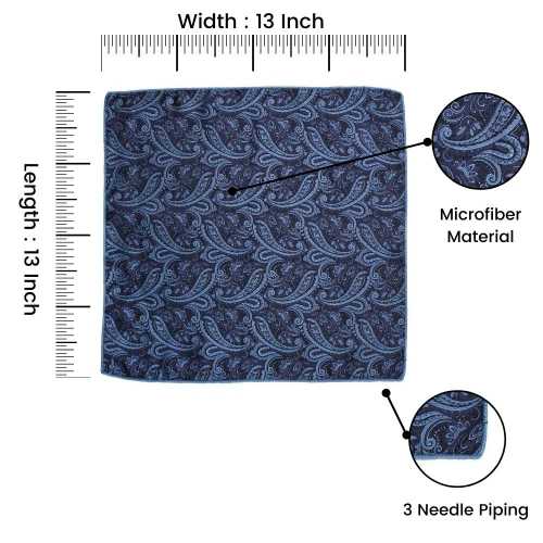 Navy Blue Pocket Square Combo for Men