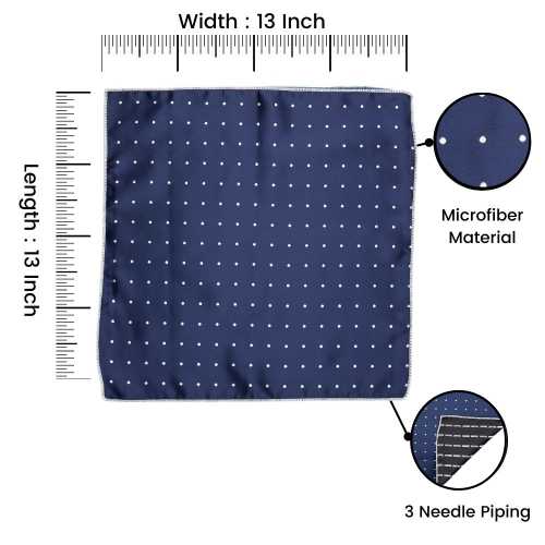 Navy Blue Pocket Square Combo for Men