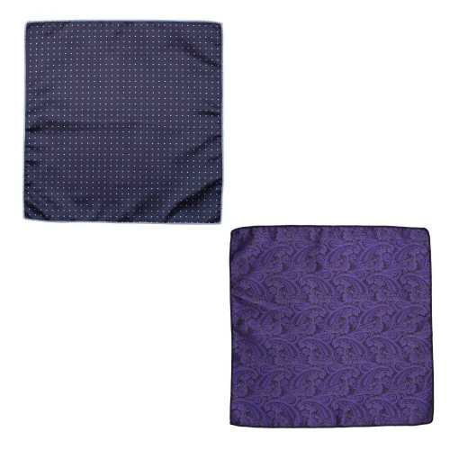 Navy Blue Pocket Square Combo for Men