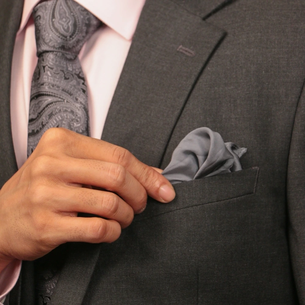 Grey Pocket Square for Men