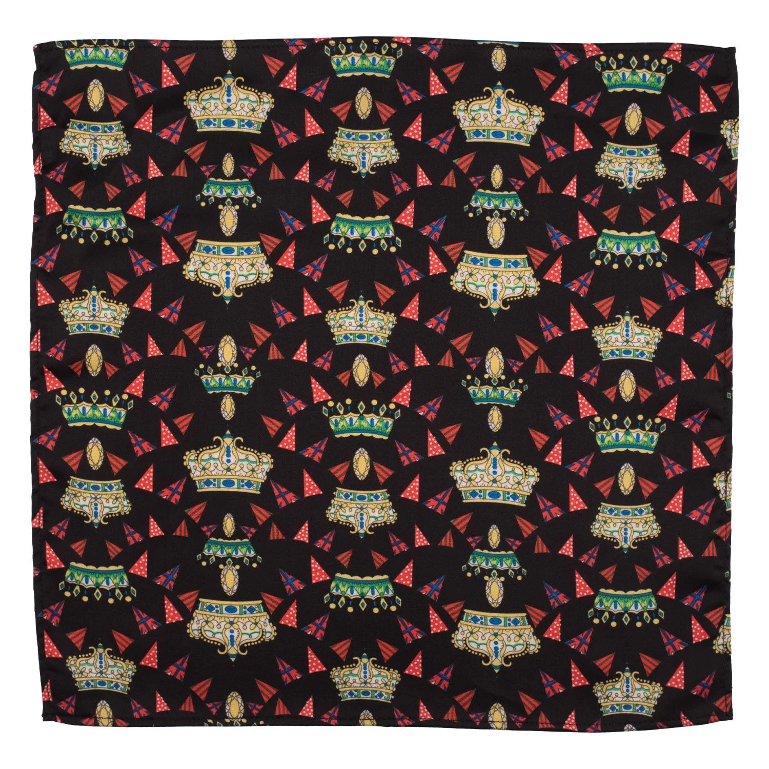 Black Geometric Pocket Square for Men