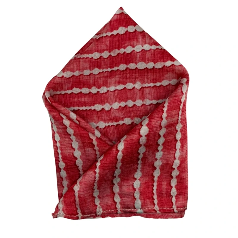 Red Geometric Pocket Square for Men