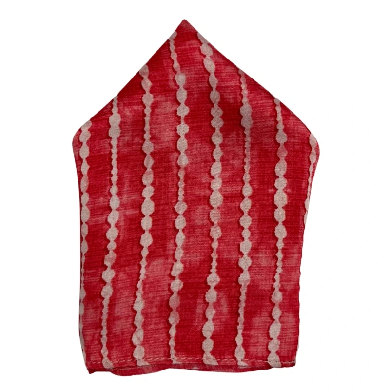 Red Geometric Pocket Square for Men