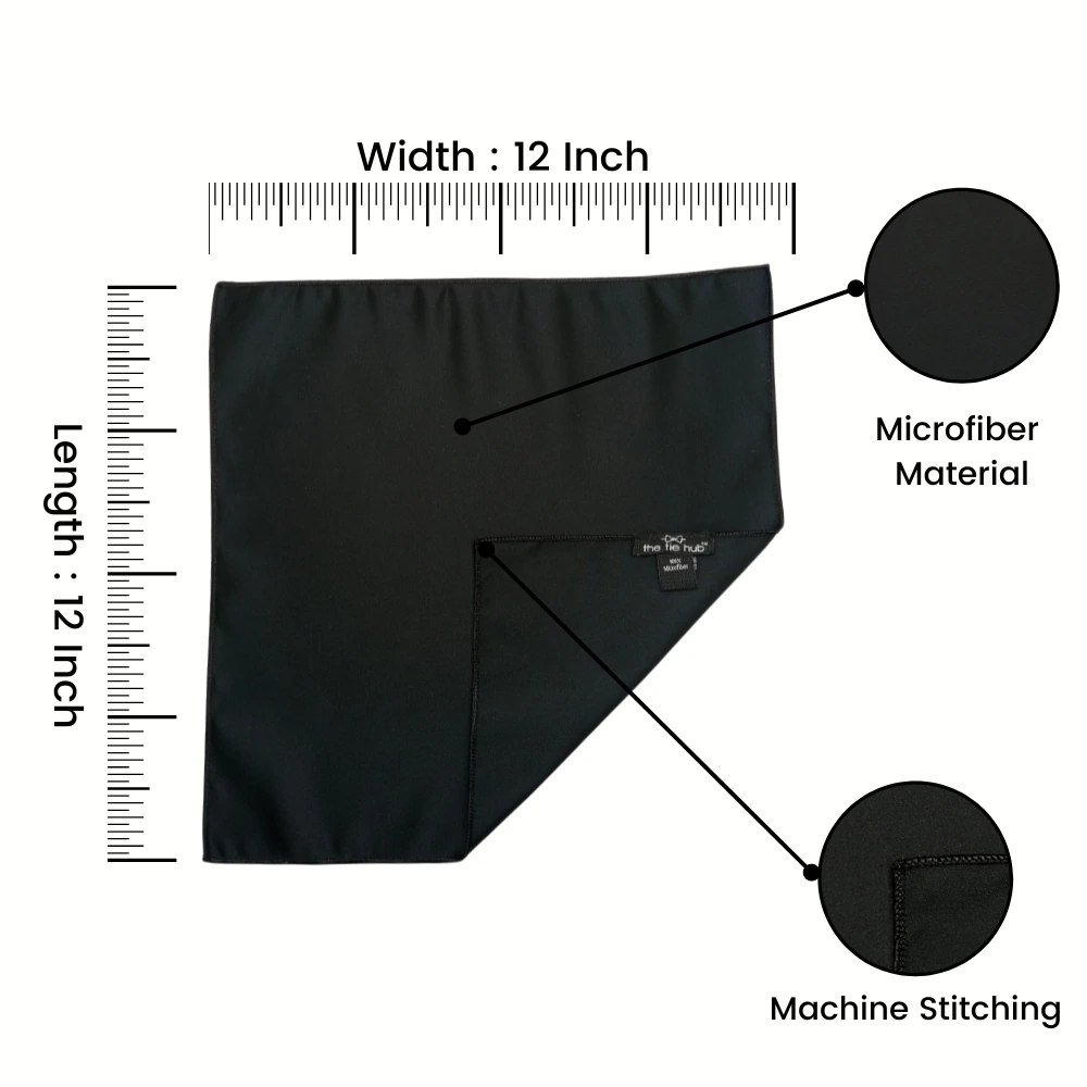 Black Pocket Square for Men