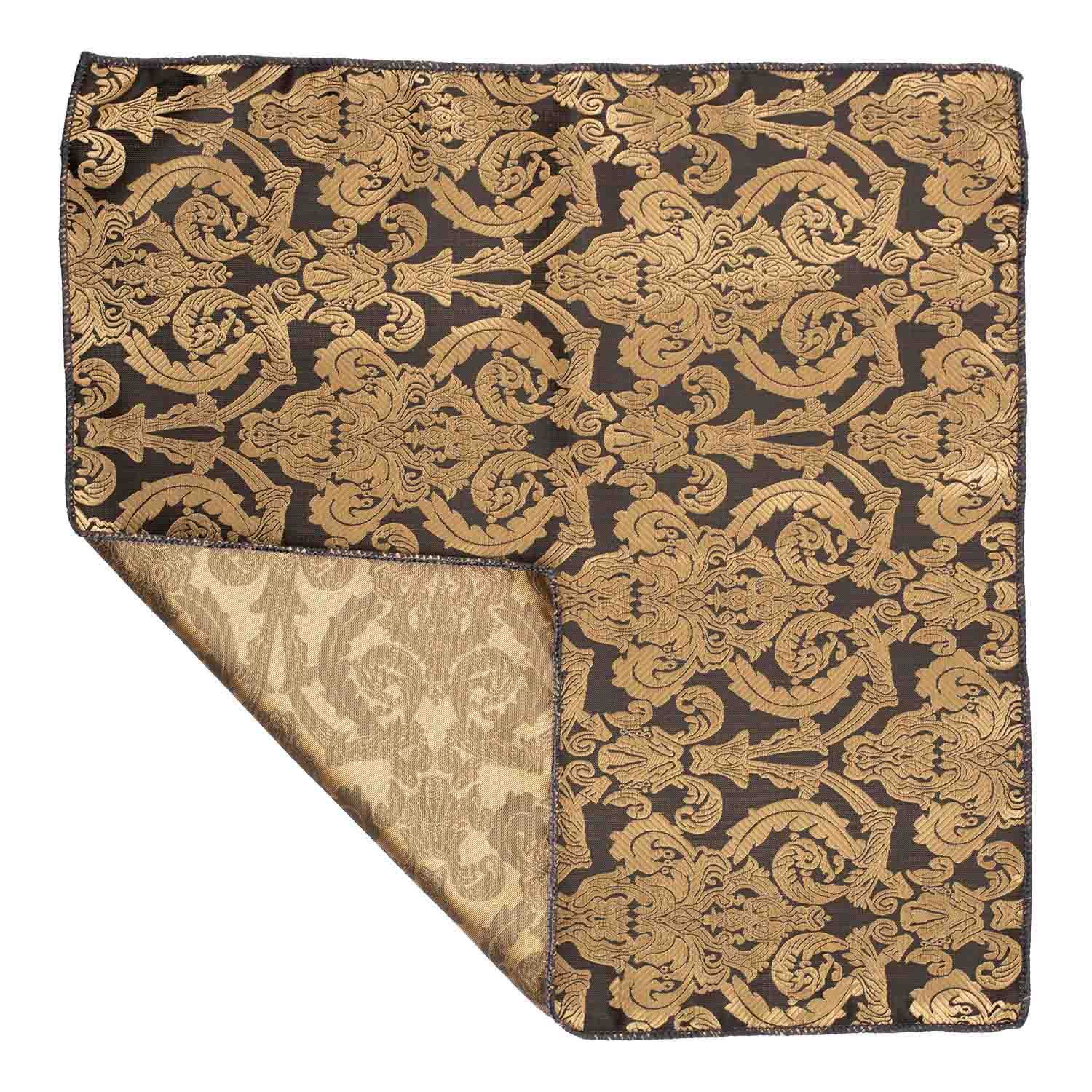 Gold Geometric Pocket Square for Men
