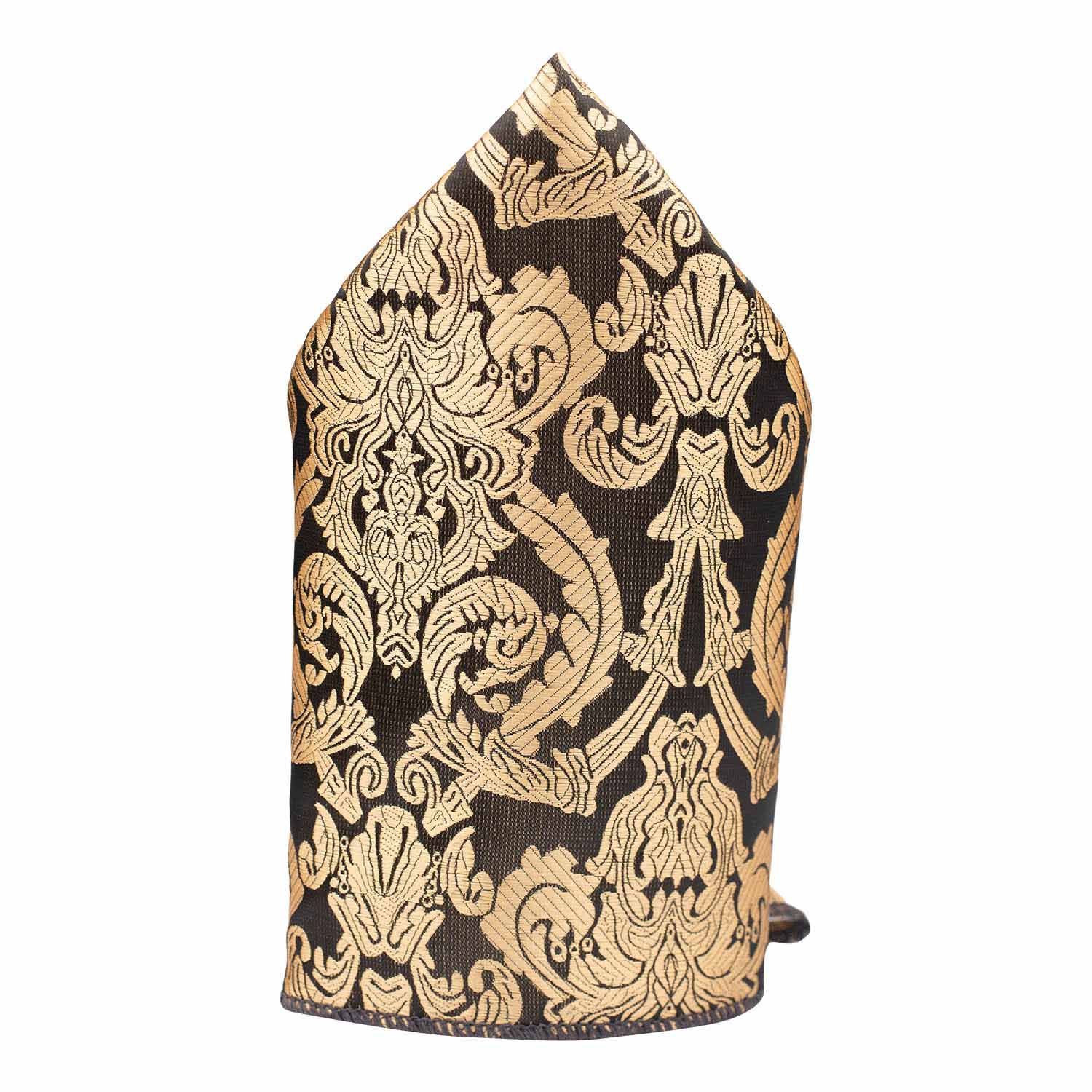 Gold Geometric Pocket Square for Men
