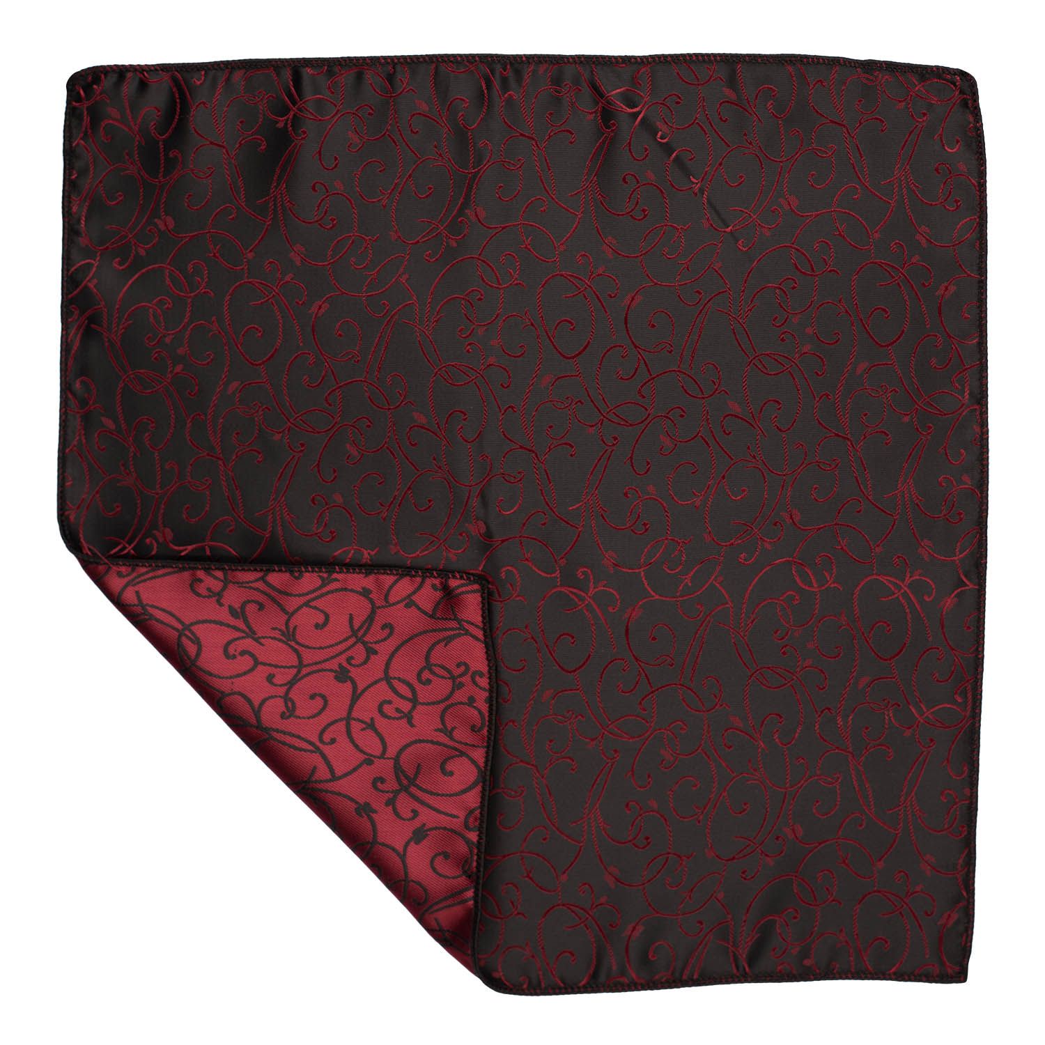 Burgundy Paisley Pocket Square for Men