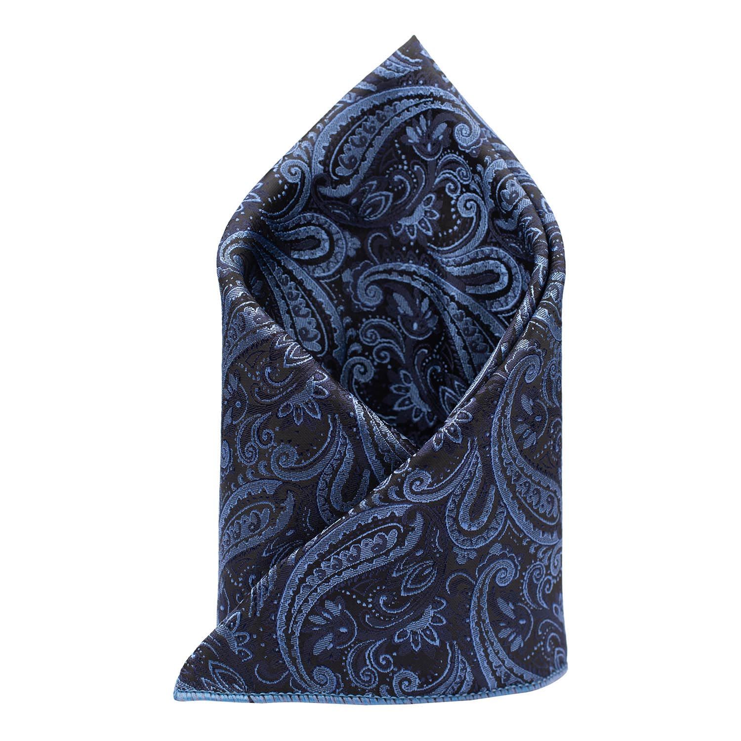 Blue Paisley Pocket Square for Men
