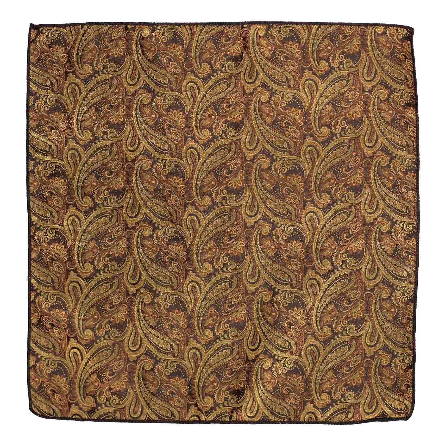 Gold Paisley Pocket Square for Men