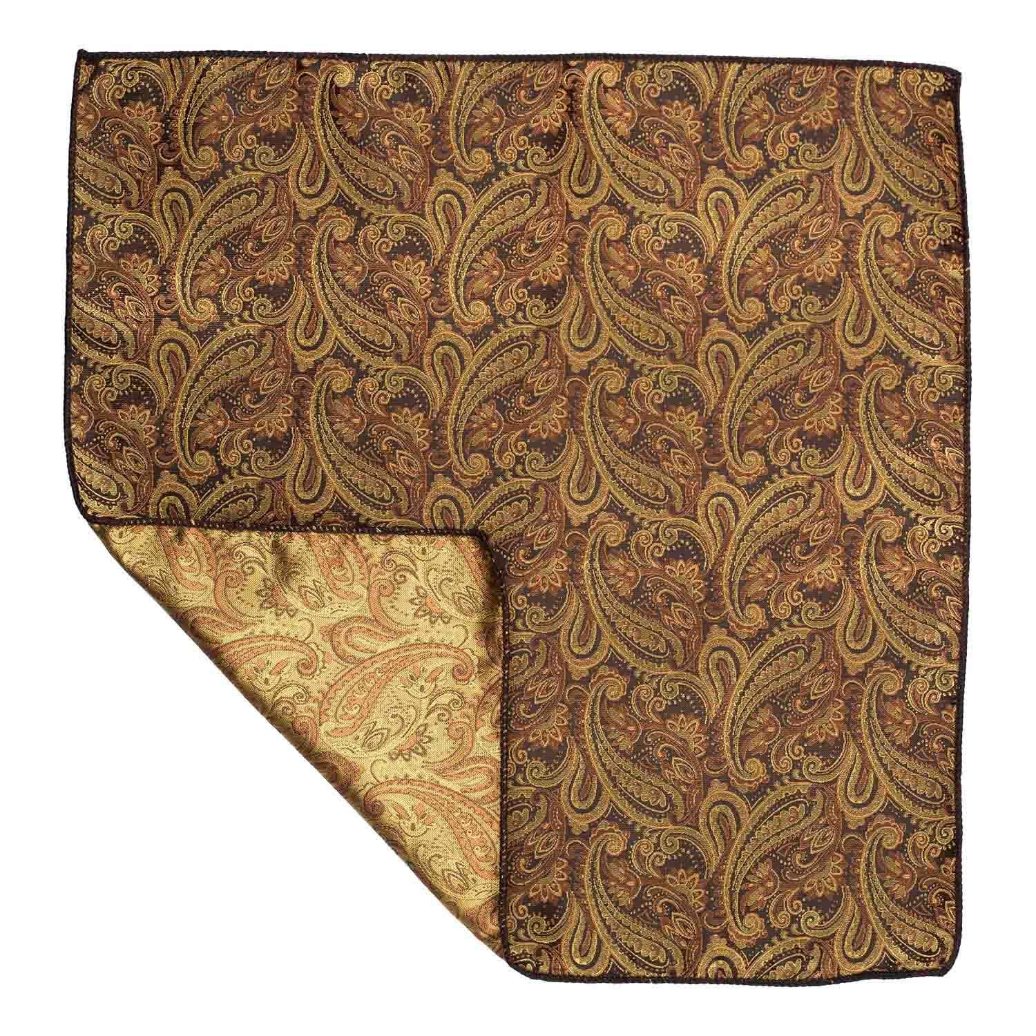 Gold Paisley Pocket Square for Men