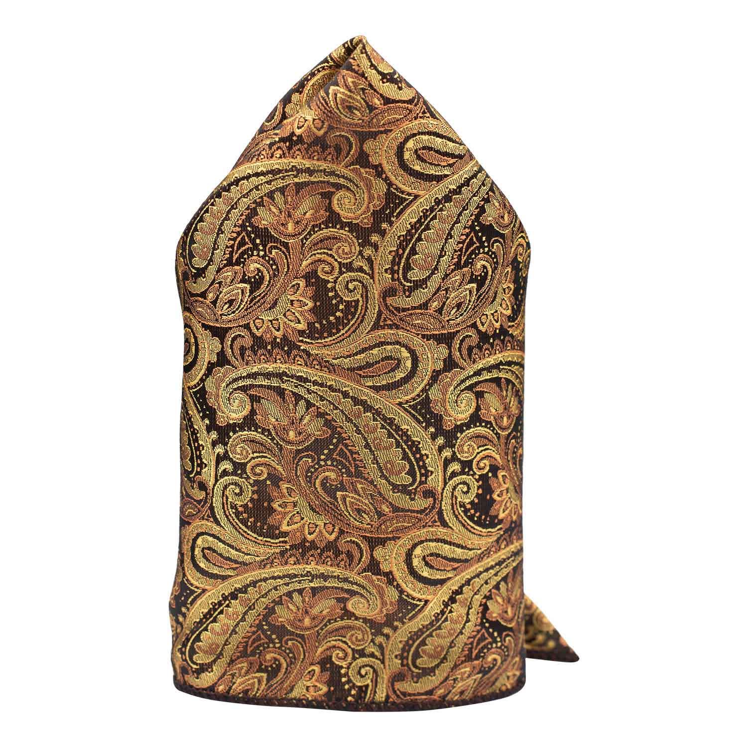 Gold Paisley Pocket Square for Men