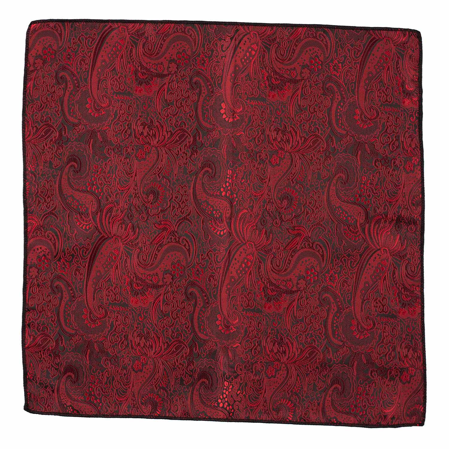 Burgundy Paisley Pocket Square for Men