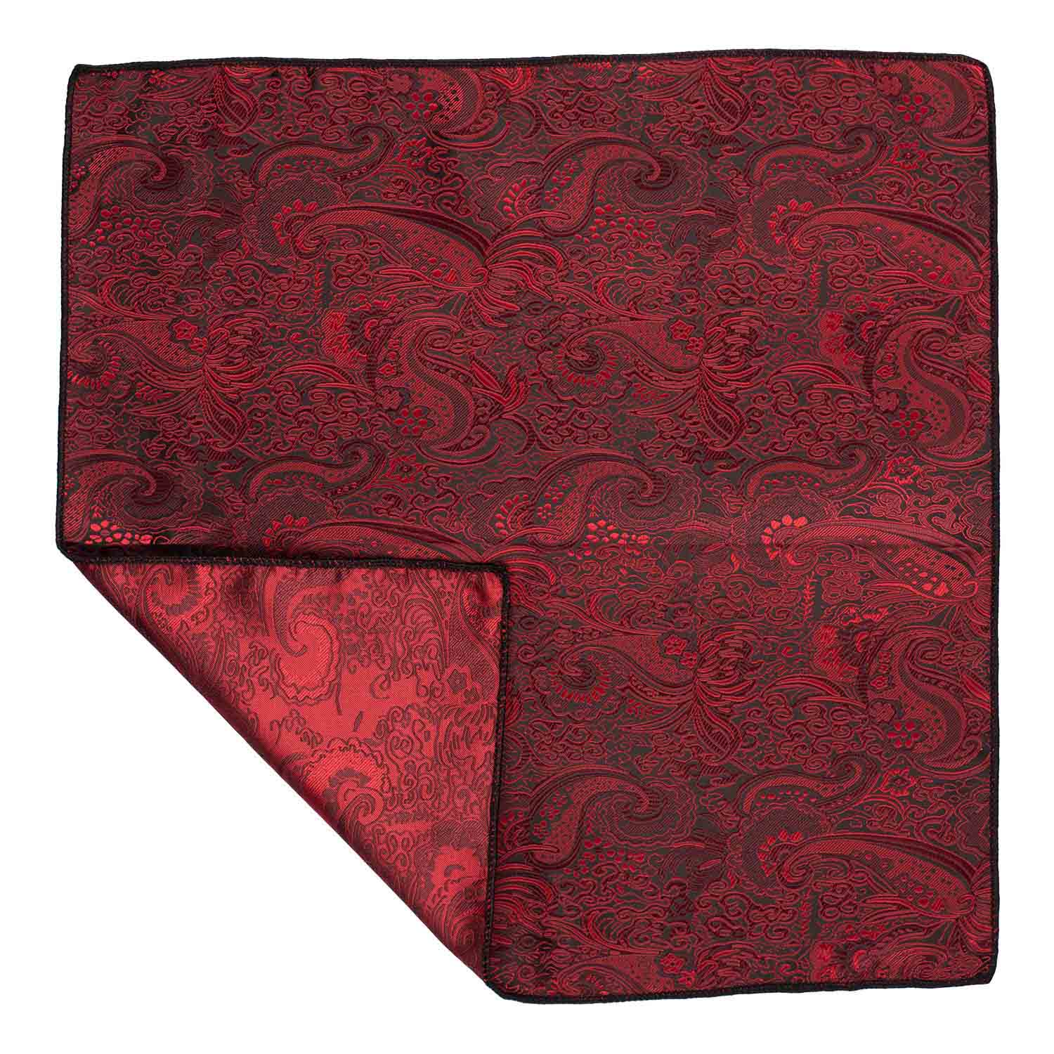 Burgundy Paisley Pocket Square for Men