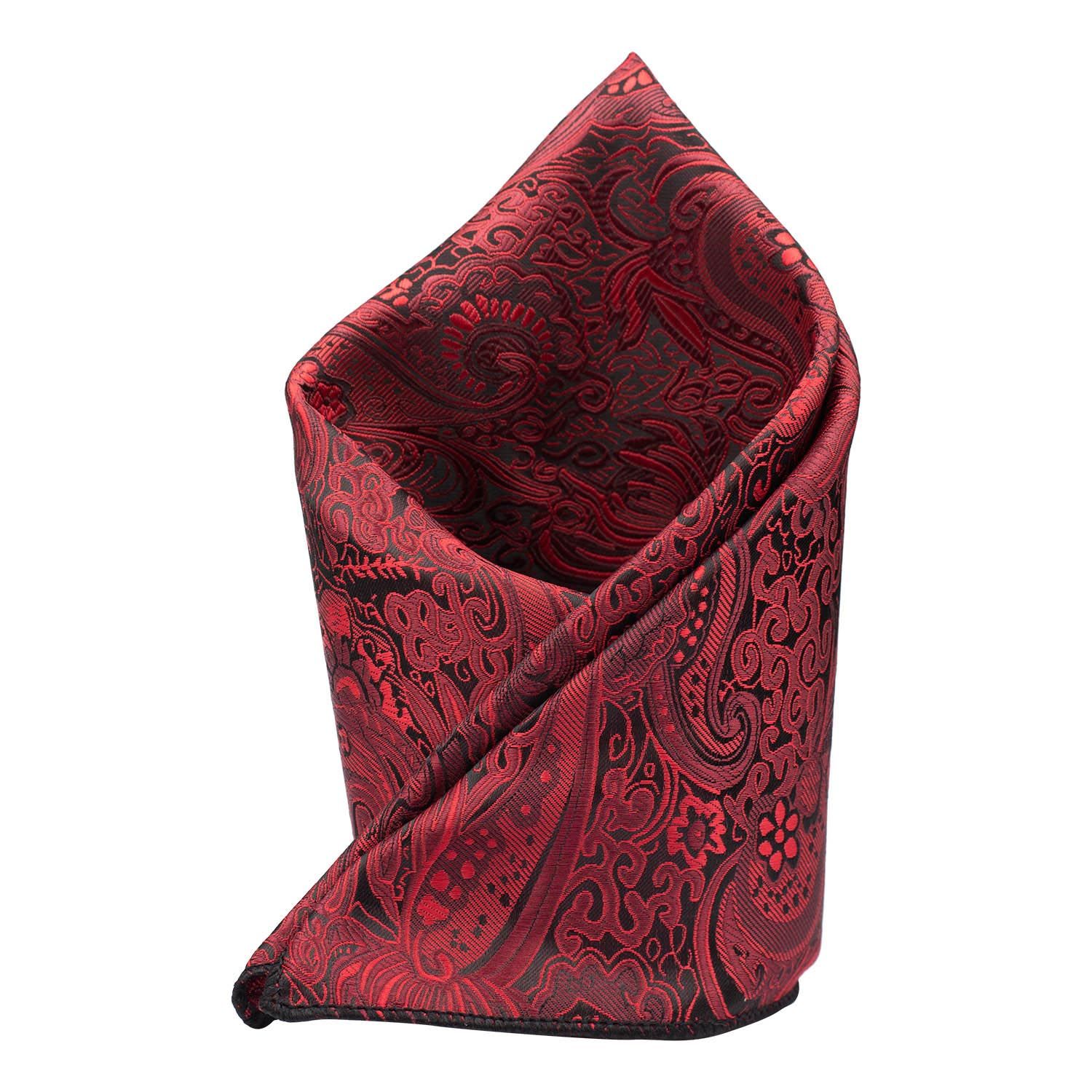 Burgundy Paisley Pocket Square for Men