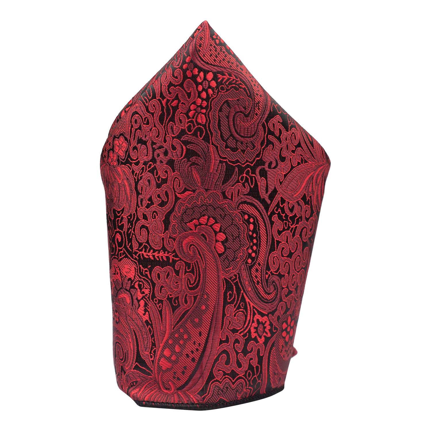 Burgundy Paisley Pocket Square for Men