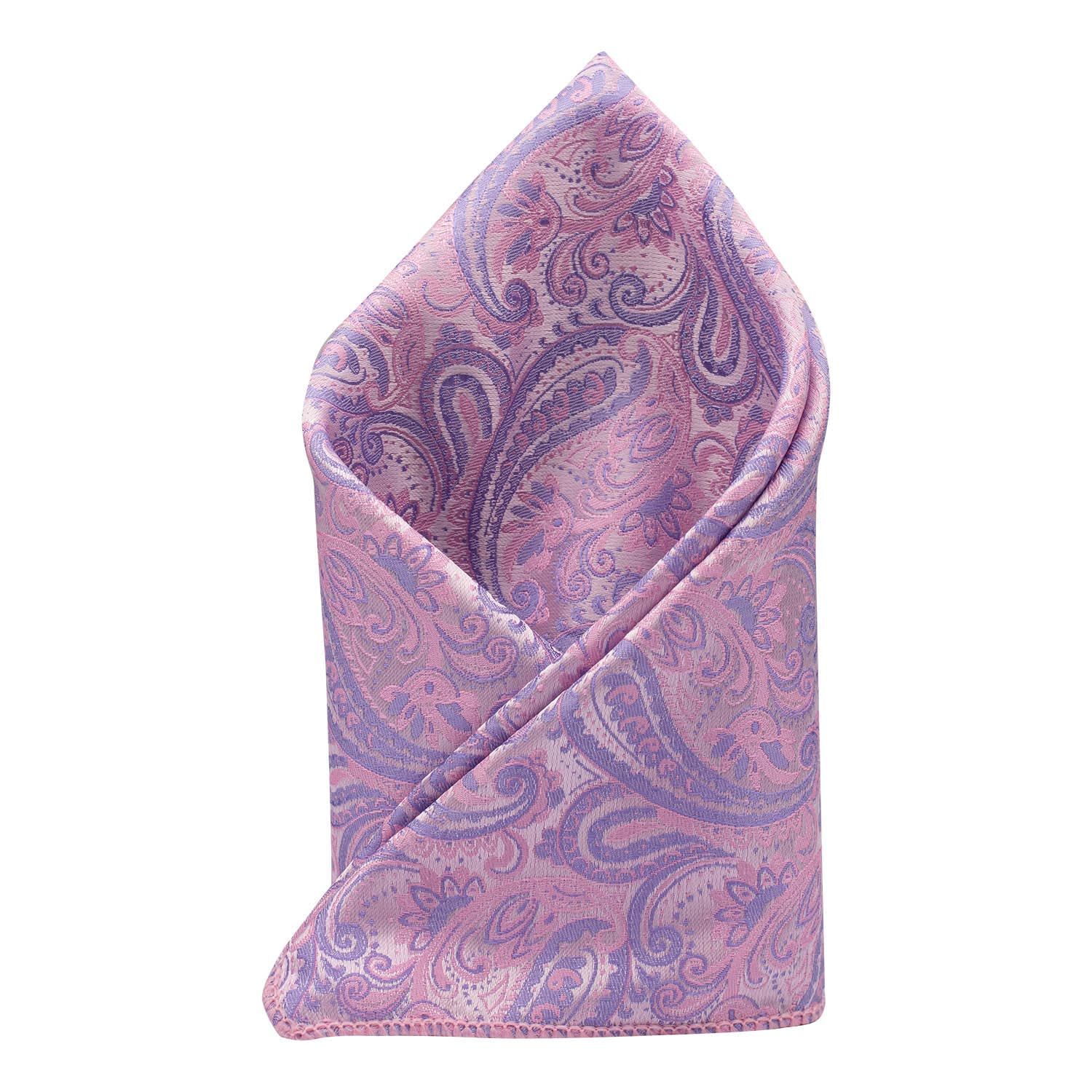 Pink Paisley Pocket Square for Men