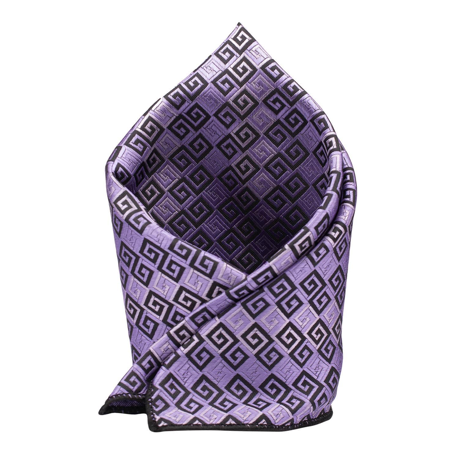 Purple Geometric Pocket Square for Men