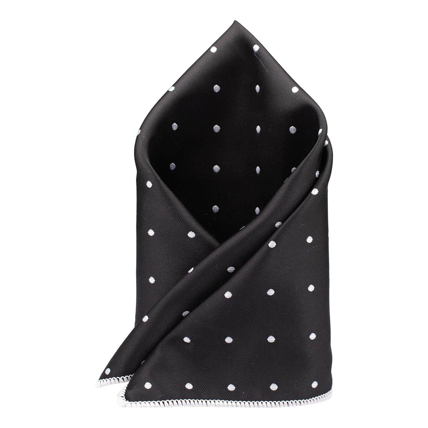 Black Polka Dot Pocket Square for Men