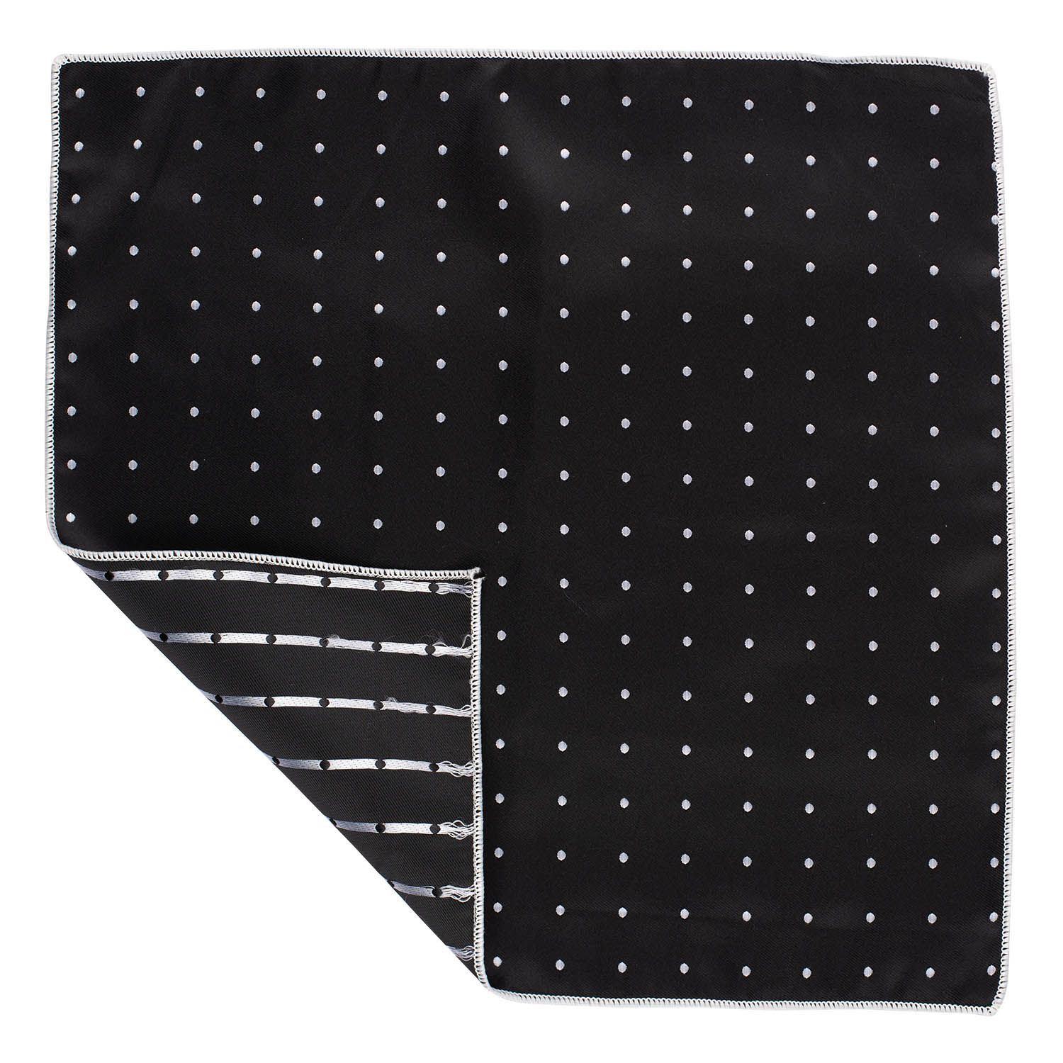 Black Polka Dot Pocket Square for Men