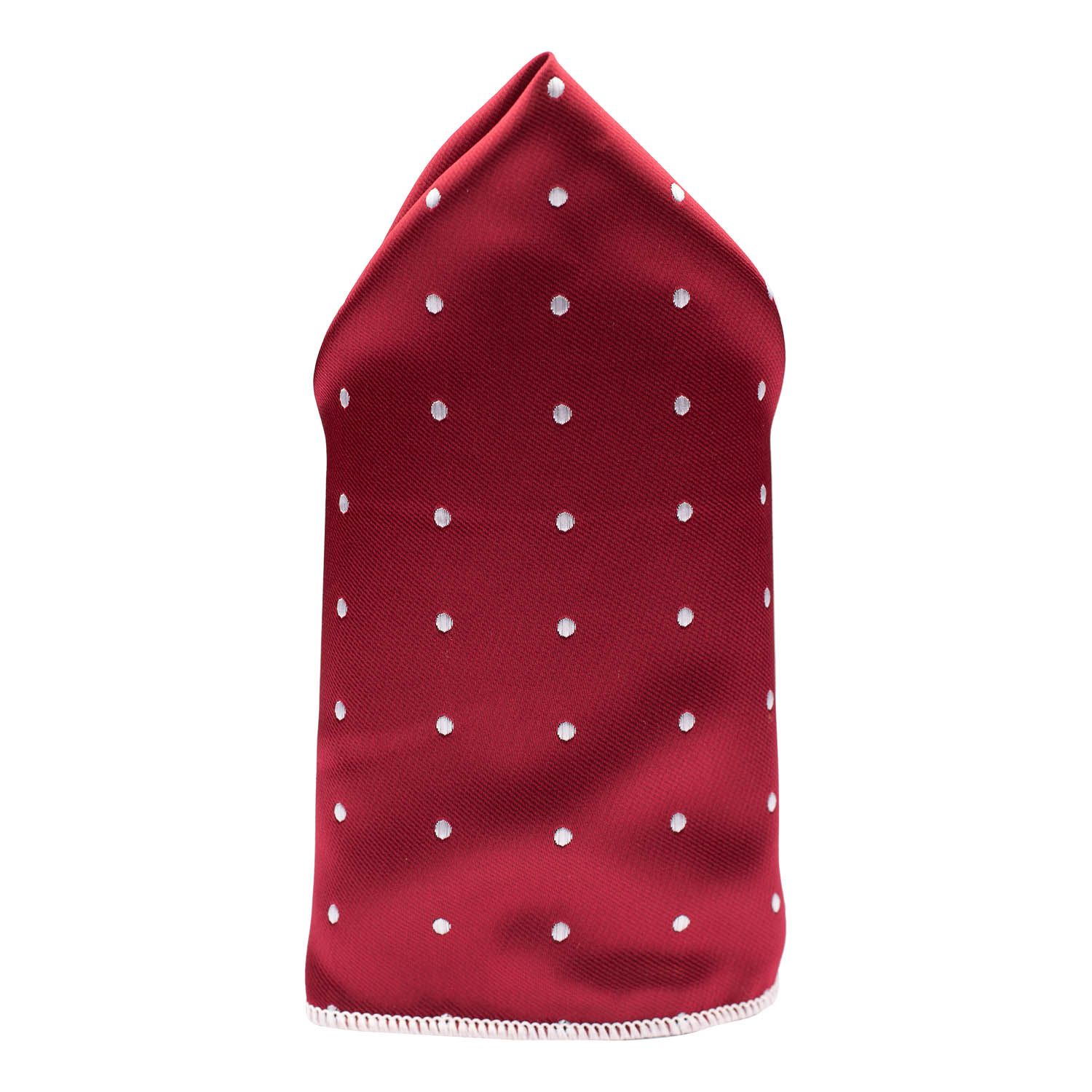 Burgundy Polka Dot Pocket Square for Men