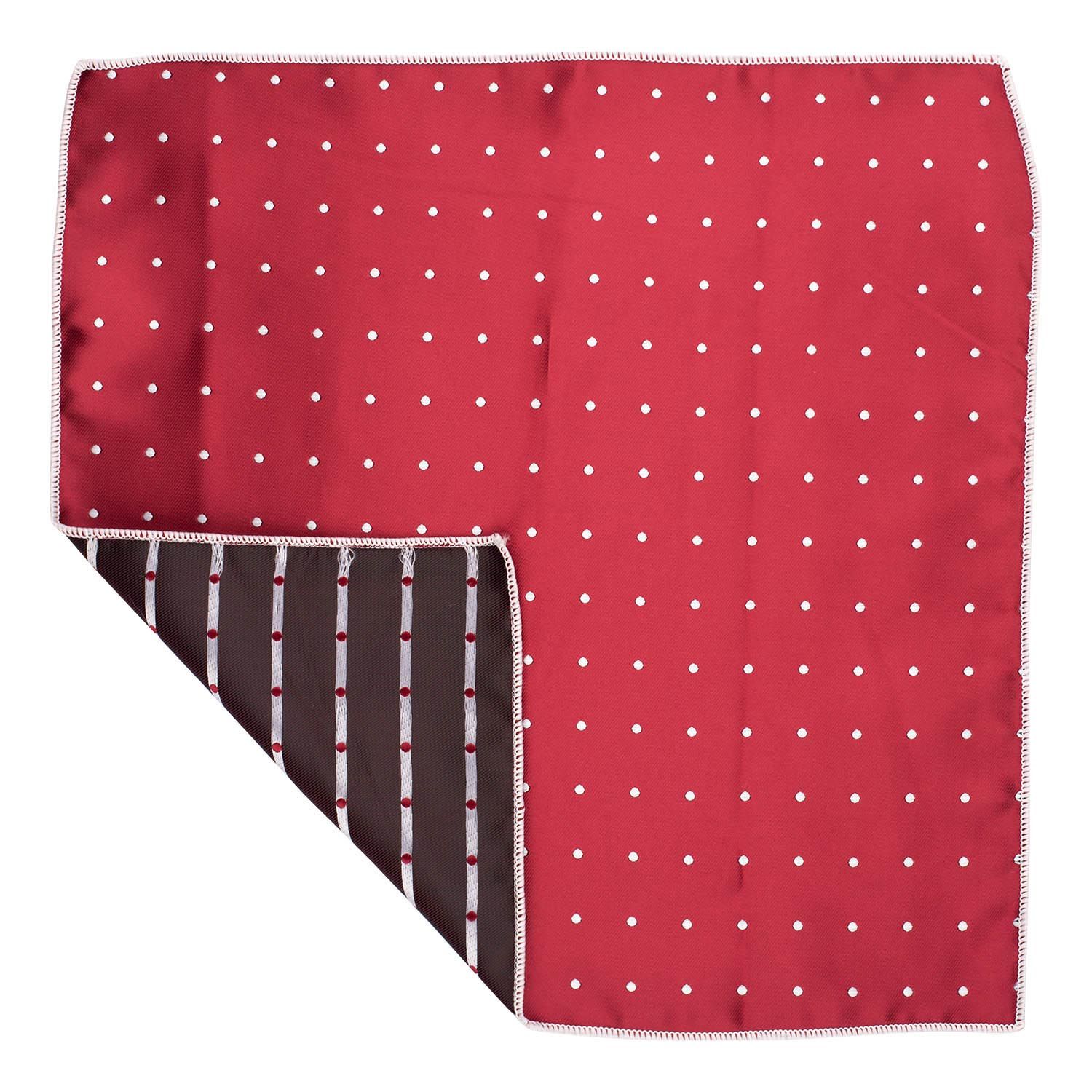 Burgundy Polka Dot Pocket Square for Men