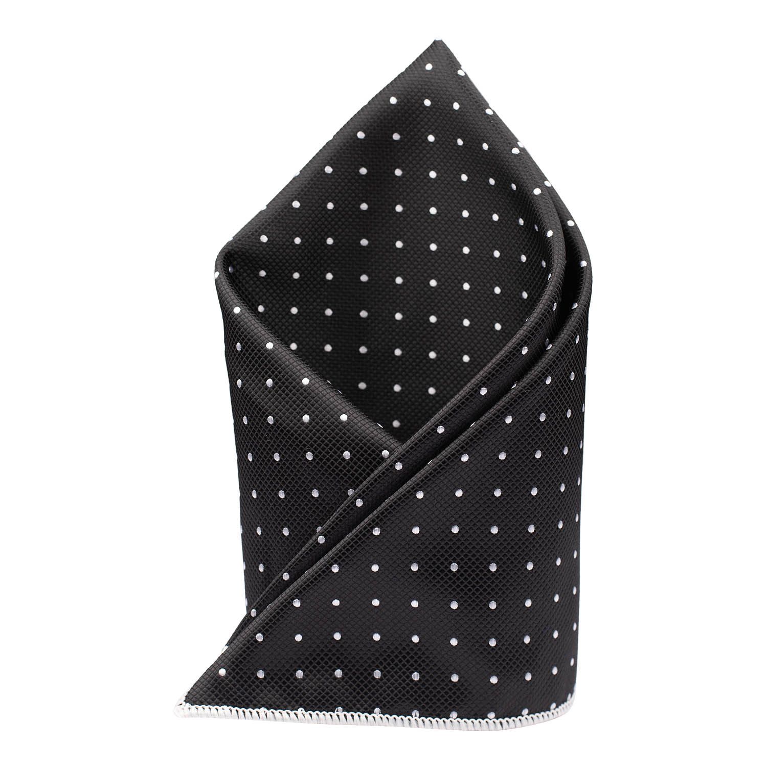 Black Polka Dot Pocket Square for Men