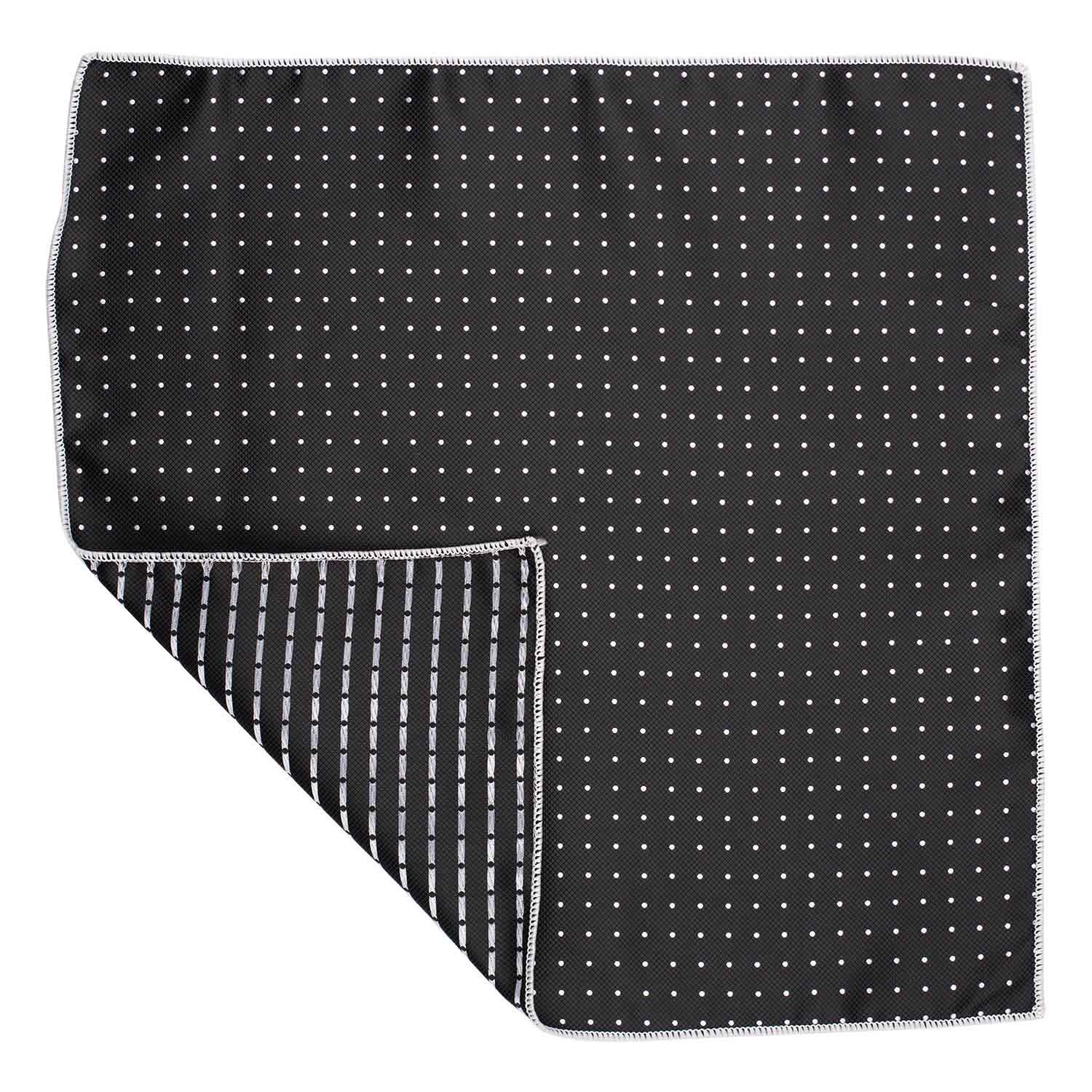 Black Polka Dot Pocket Square for Men