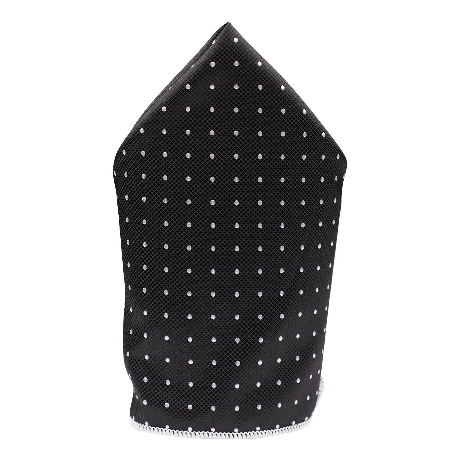 Black Polka Dot Pocket Square for Men