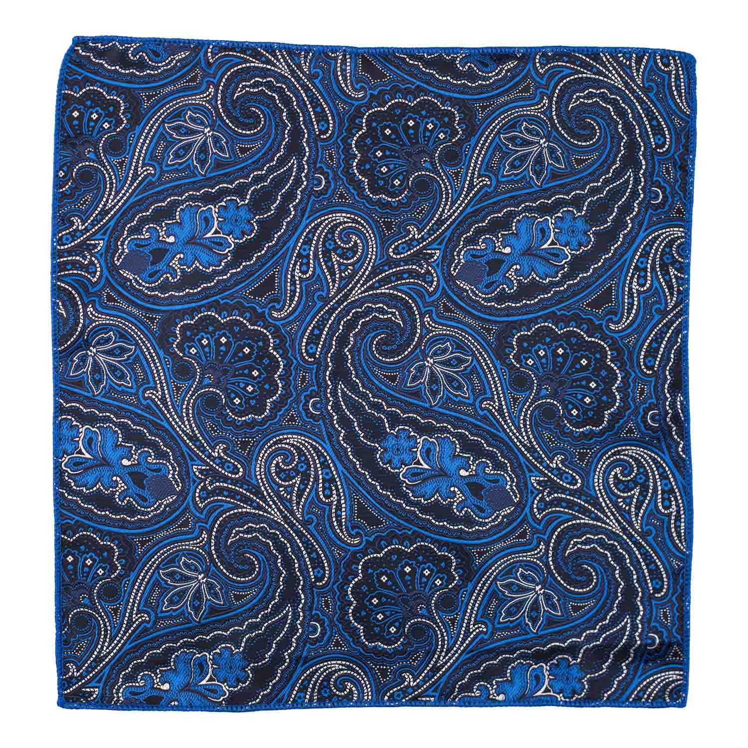 Blue Paisley Pocket Square for Men