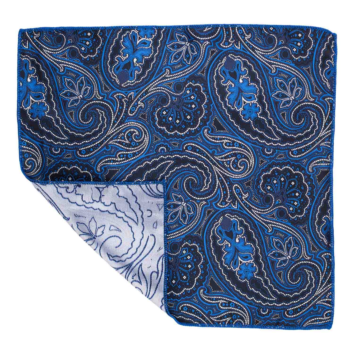 Blue Paisley Pocket Square for Men